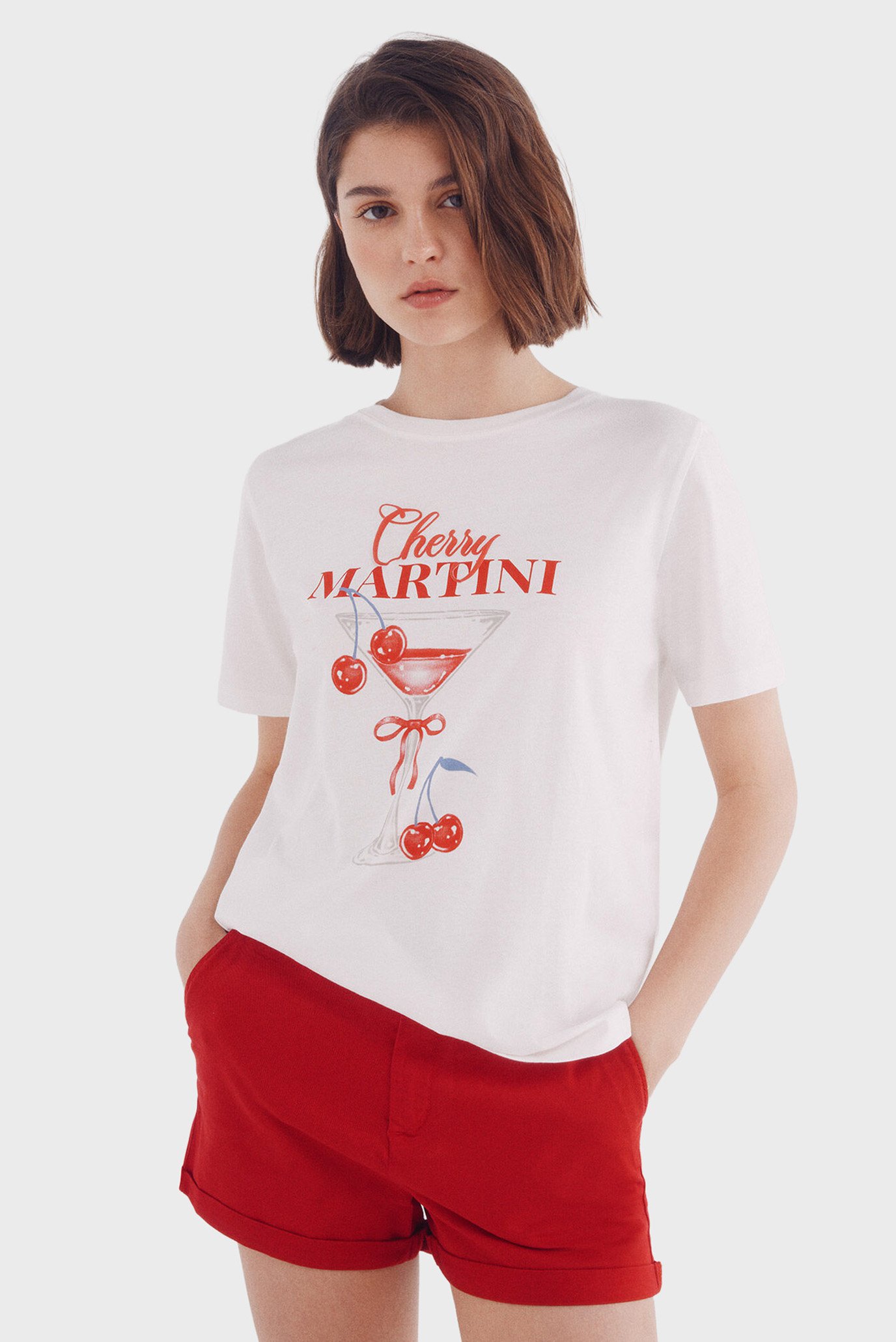 Женская белая футболка Cherry club Белый M SPRINGFIELD 1389951 Женская белая футболка Cherry club Белый M SPRINGFIELD 1389951