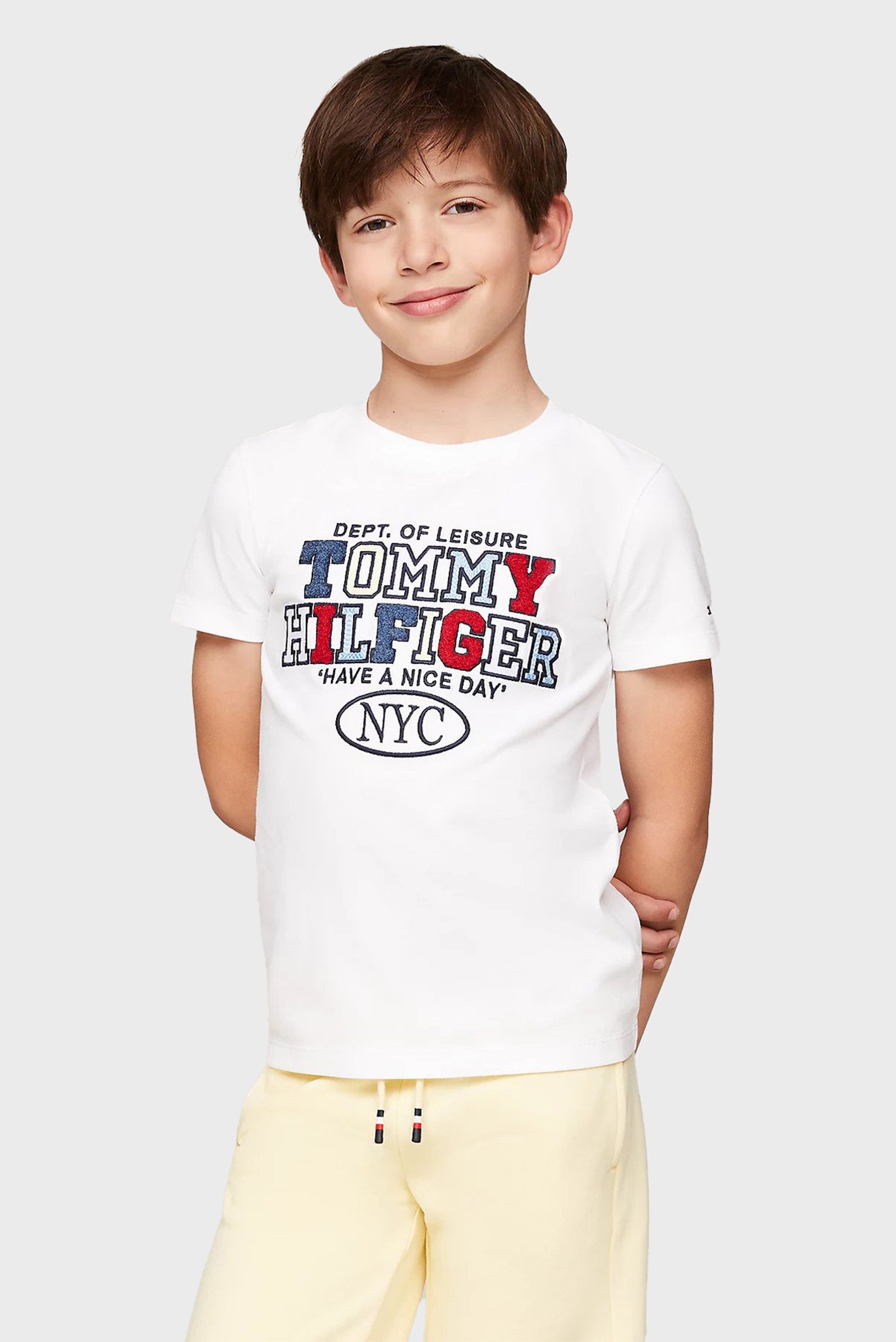 Детская белая футболка SPORTS EMBR TOWELLING REG TEE SS 1
