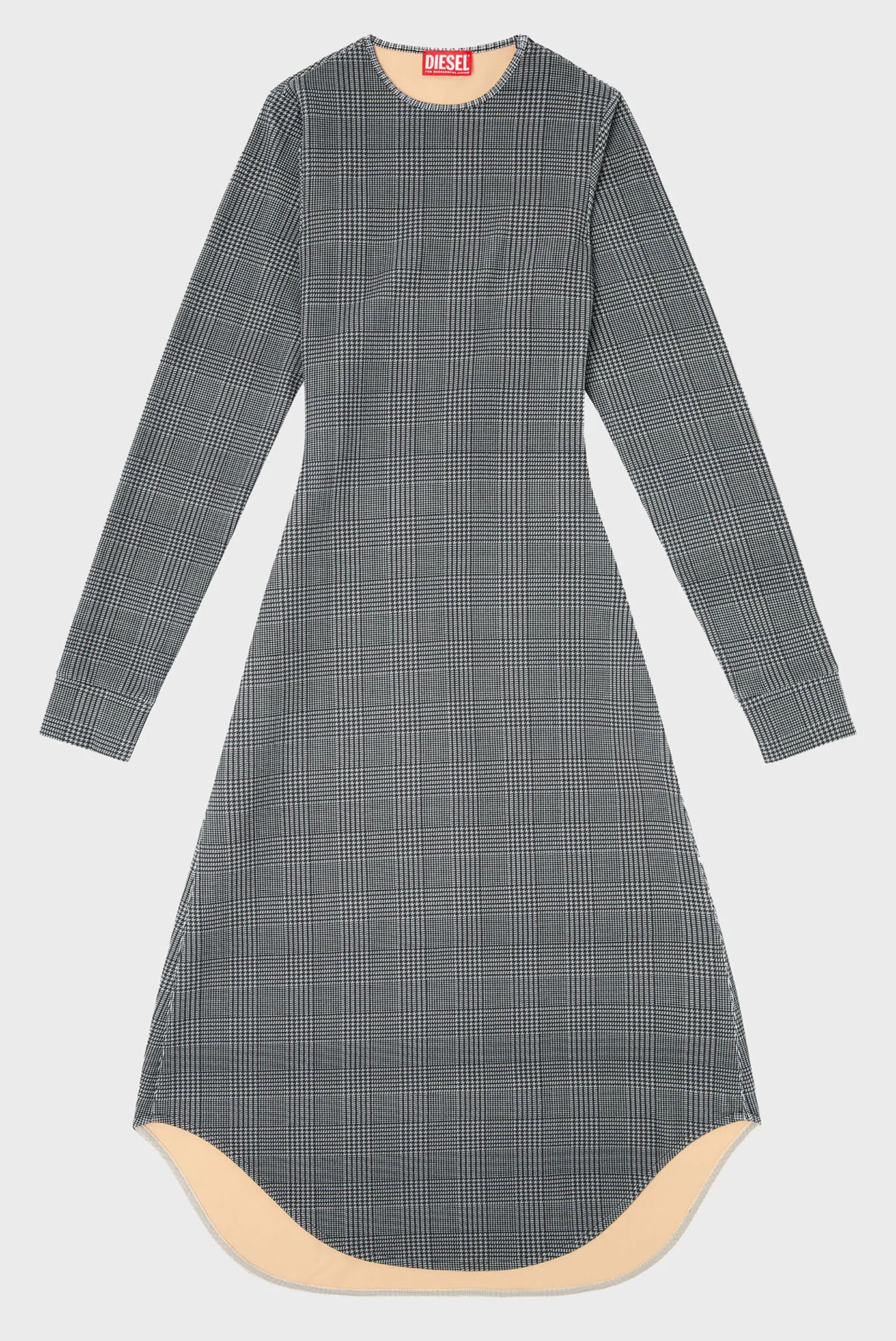 Женское серое платье в клетку D-ETTS 4