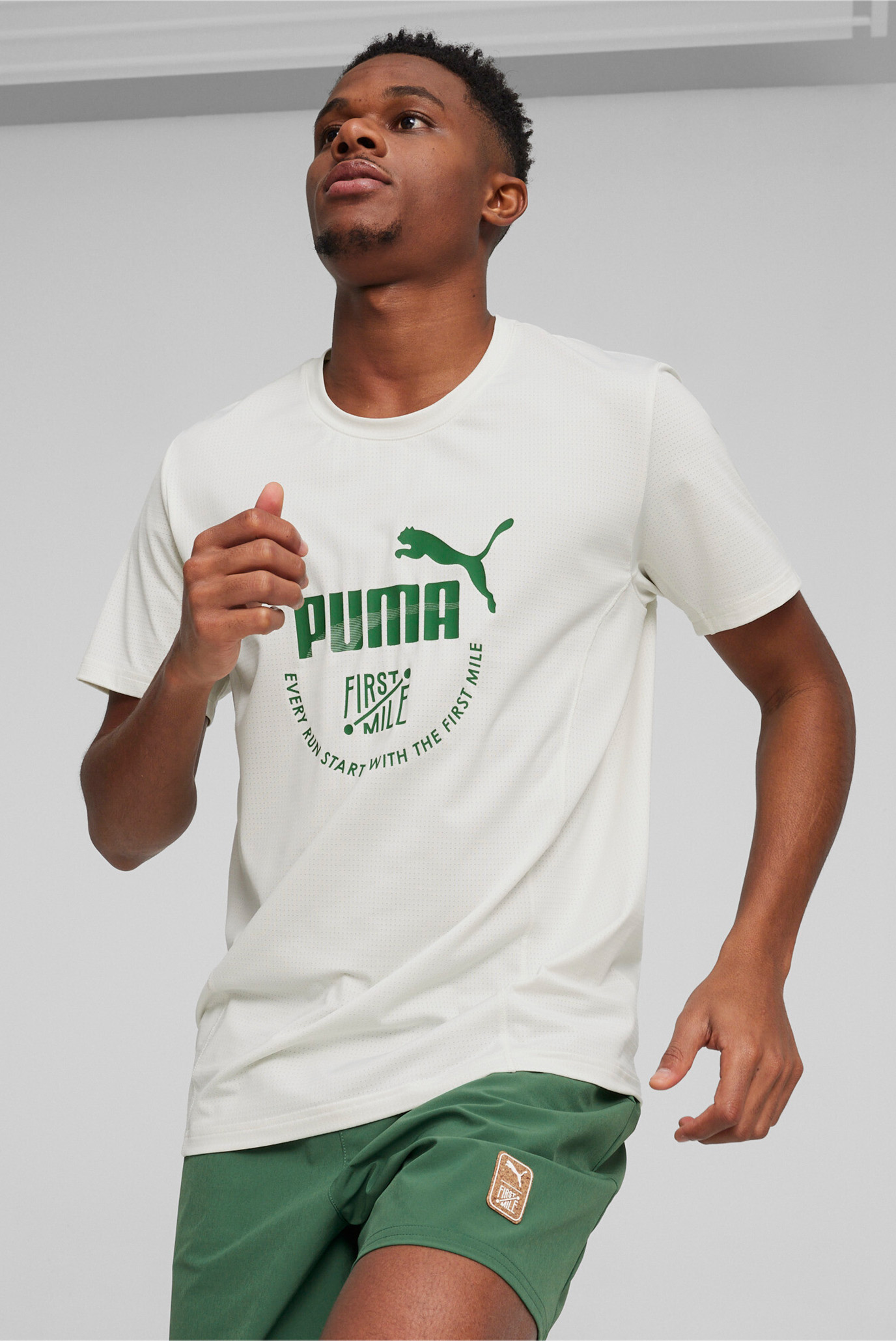 Мужская белая футболка PUMA x FIRST MILE Running Tee 1