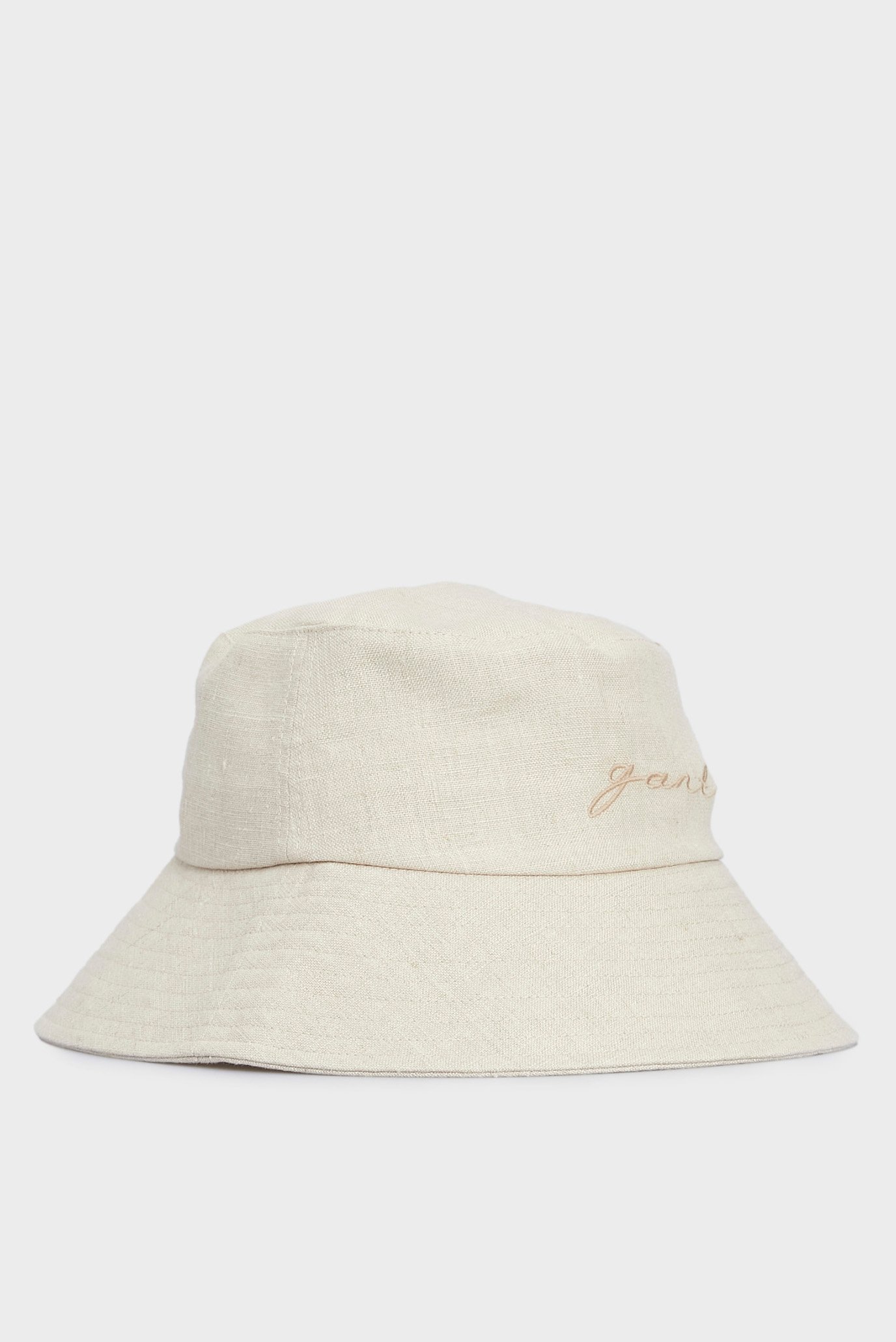 Женская бежевая льняная панама LINEN BUCKET HAT 1