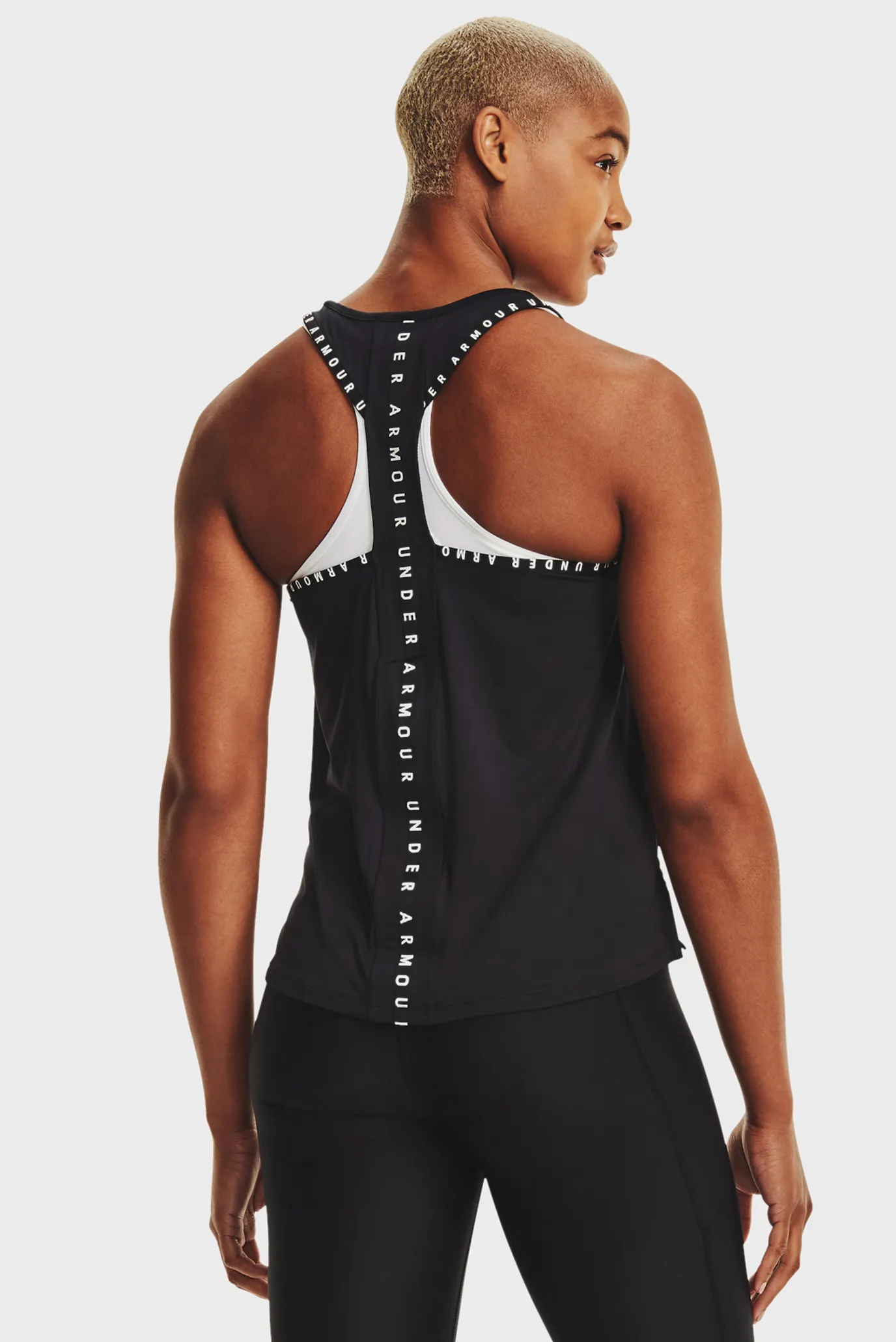 Жіноча чорна майка UA Knockout Tank 3