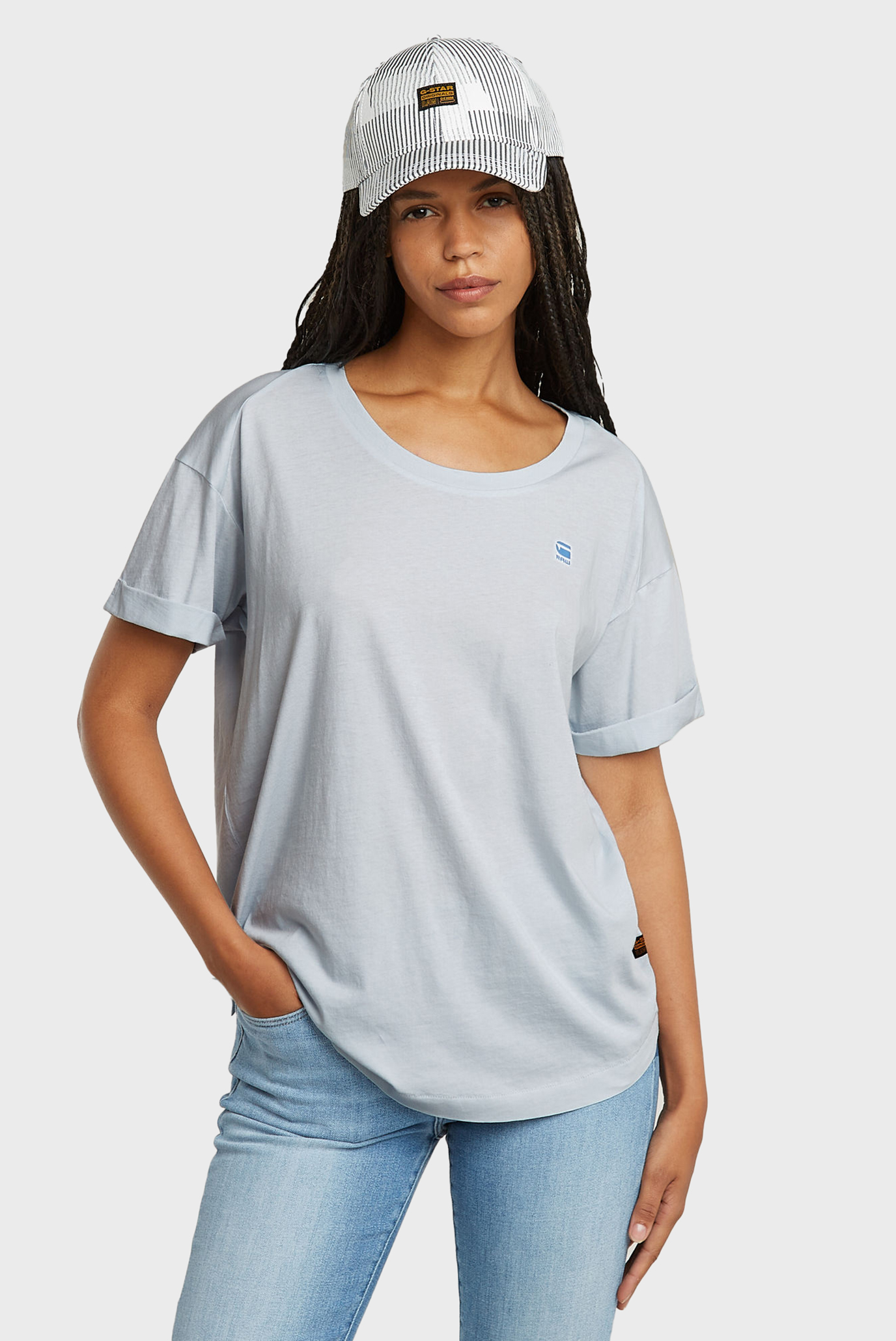 Женская голубая футболка Rolled Голубой L G-Star RAW D24524,4107 Женская голубая футболка Rolled Голубой L G-Star RAW D24524,4107