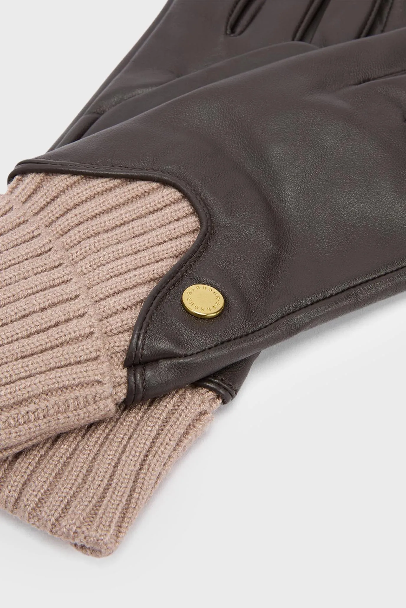 Женские коричневые кожаные перчатки 4