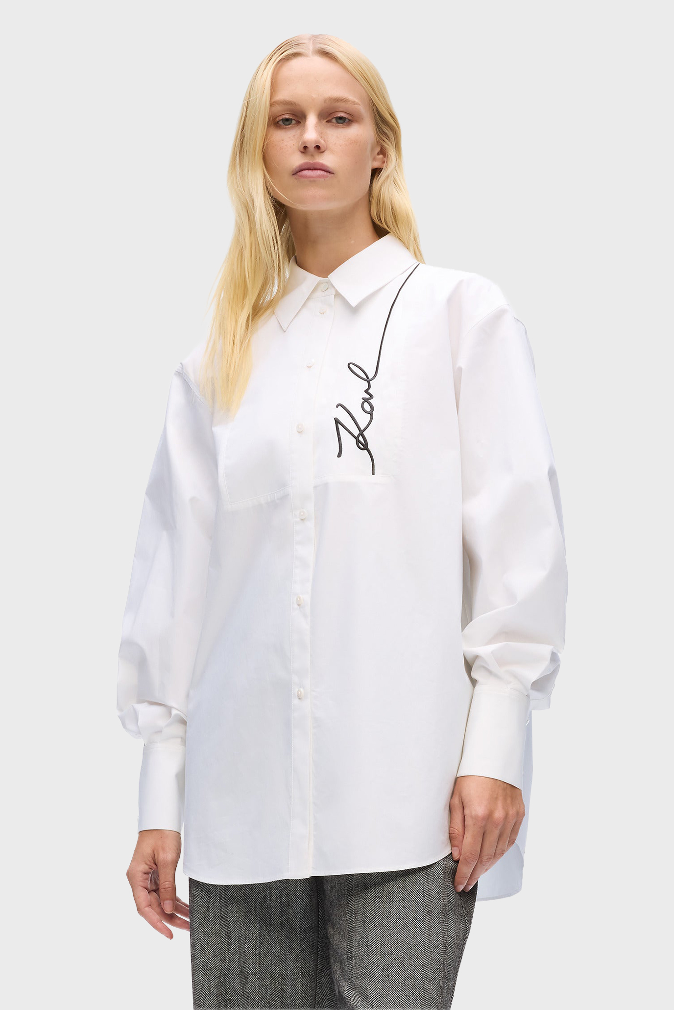 Женская белая рубашка signature Белый 38 Karl Lagerfeld A4W11014 Женская белая рубашка signature Белый 38 Karl Lagerfeld A4W11014