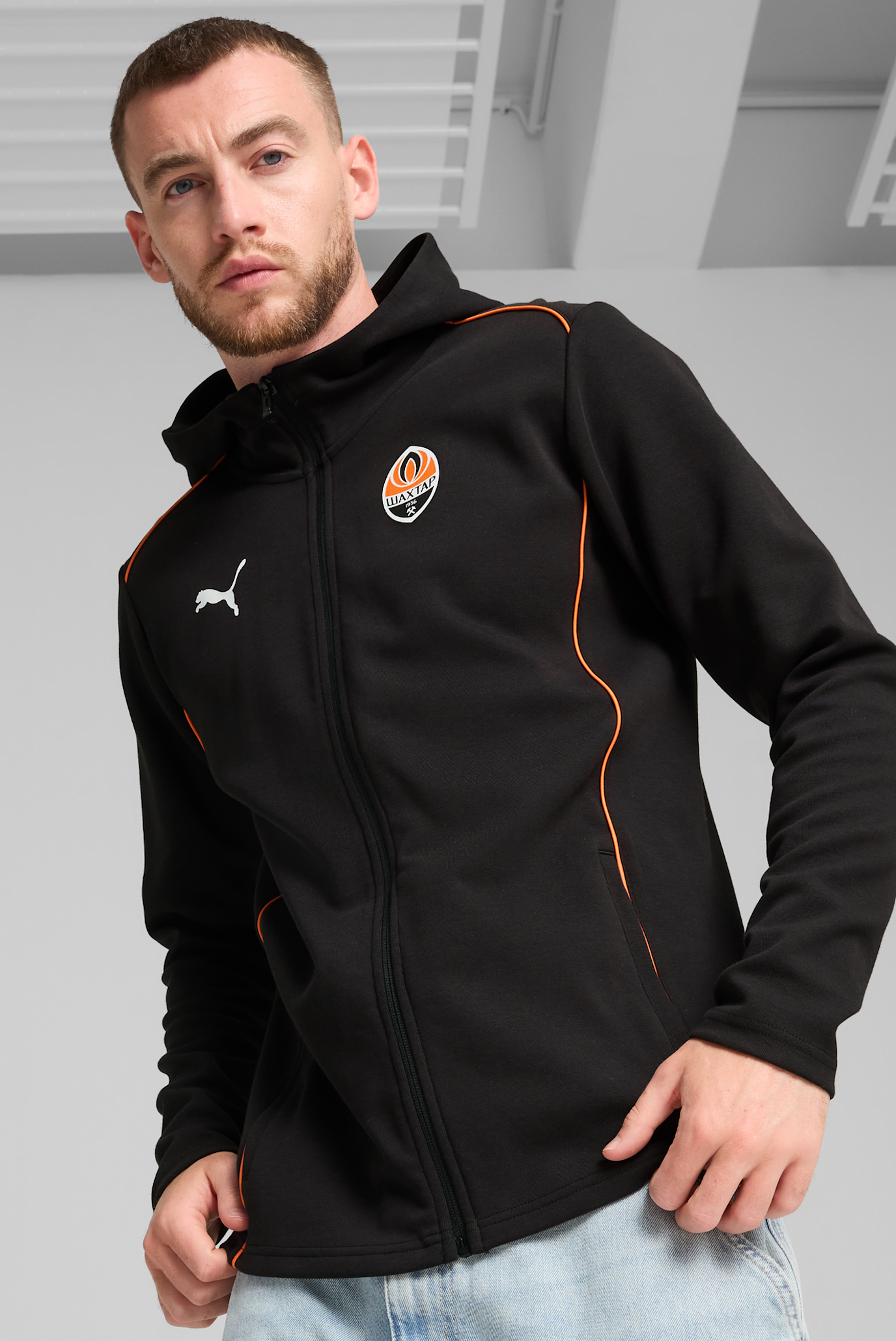 Чоловіча чорна куртка FC Shakhtar Donetsk Casuals Hooded Jacket 1