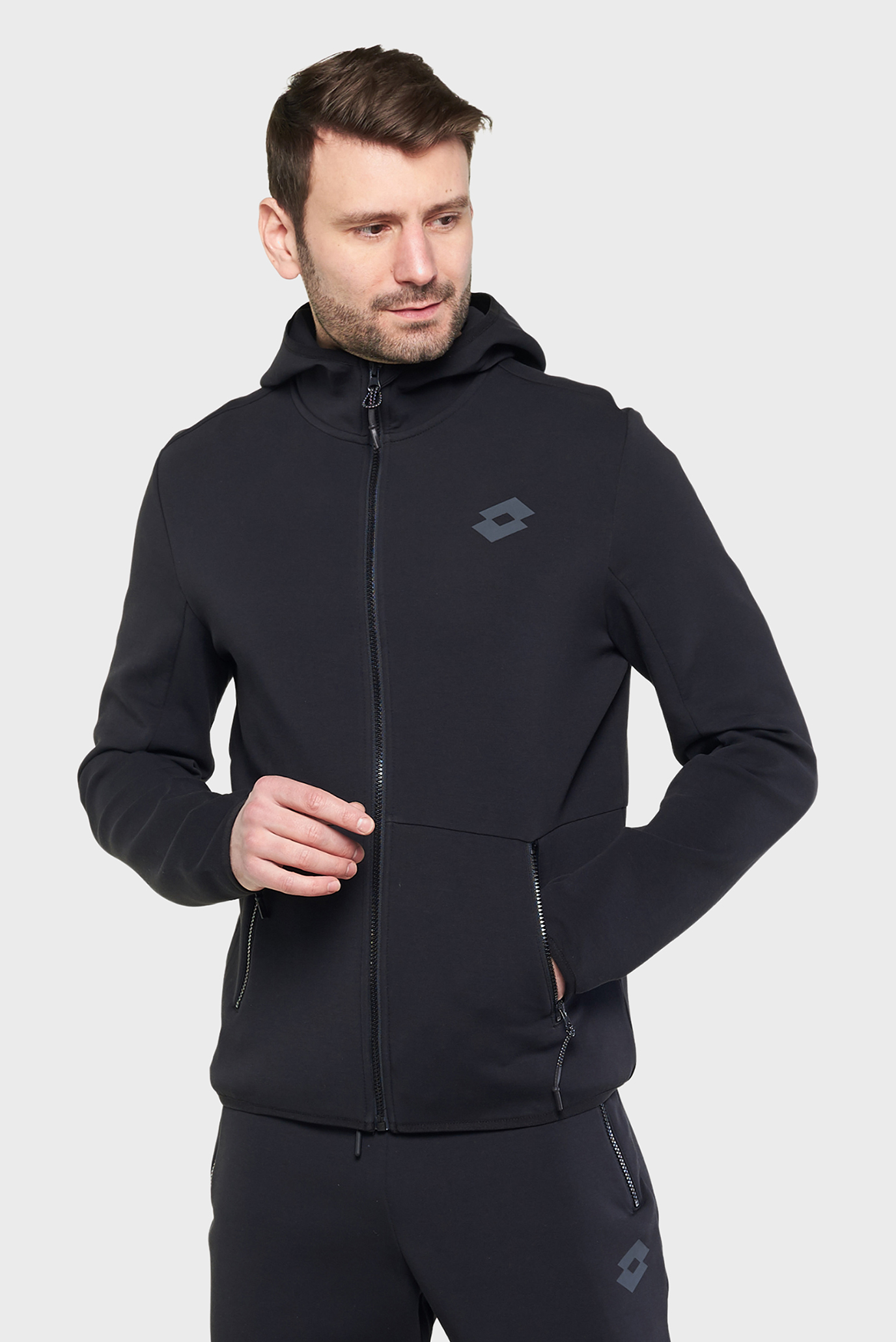 Мужское черное худи WORKOUT SWEAT FZ HD Черный XXL Lotto 220057/1CL Мужское черное худи WORKOUT SWEAT FZ HD Черный XXL Lotto 220057/1CL