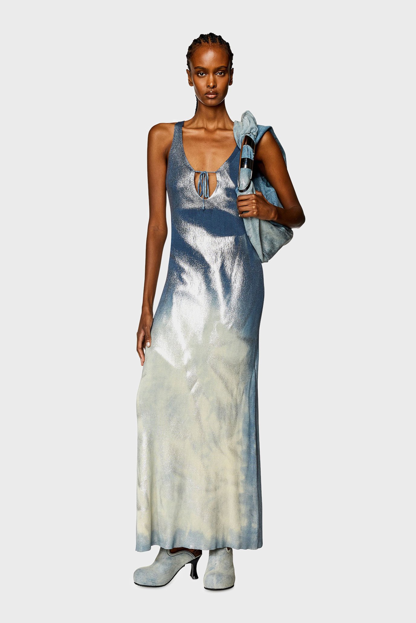 Женское серебристое платье M-IDELLE ABITO 1