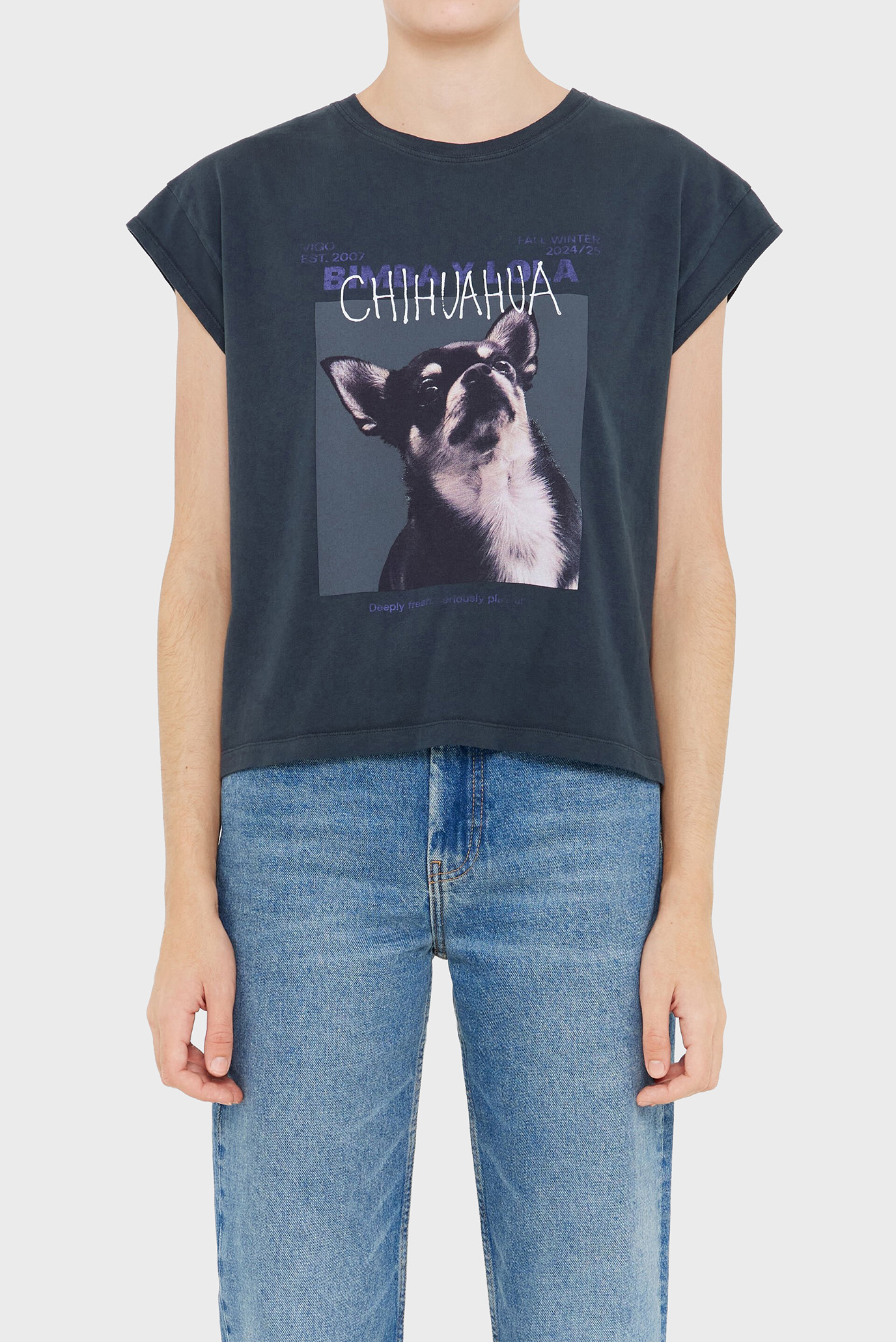 Женская черная футболка Черный L Bimba Y Lola 242BR7417.10035 Женская черная футболка Черный L Bimba Y Lola 242BR7417.10035