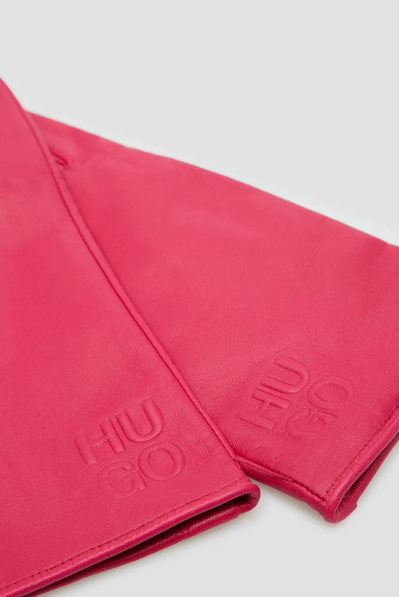 Жіночі малинові шкіряні рукавички 3