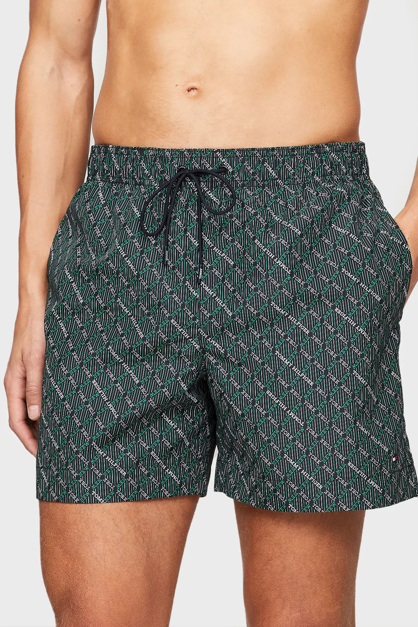 Мужские черные плавательные шорты с узором MEDIUM DRAWSTRING PRINT Черный S Tommy Hilfiger UM0UM03271