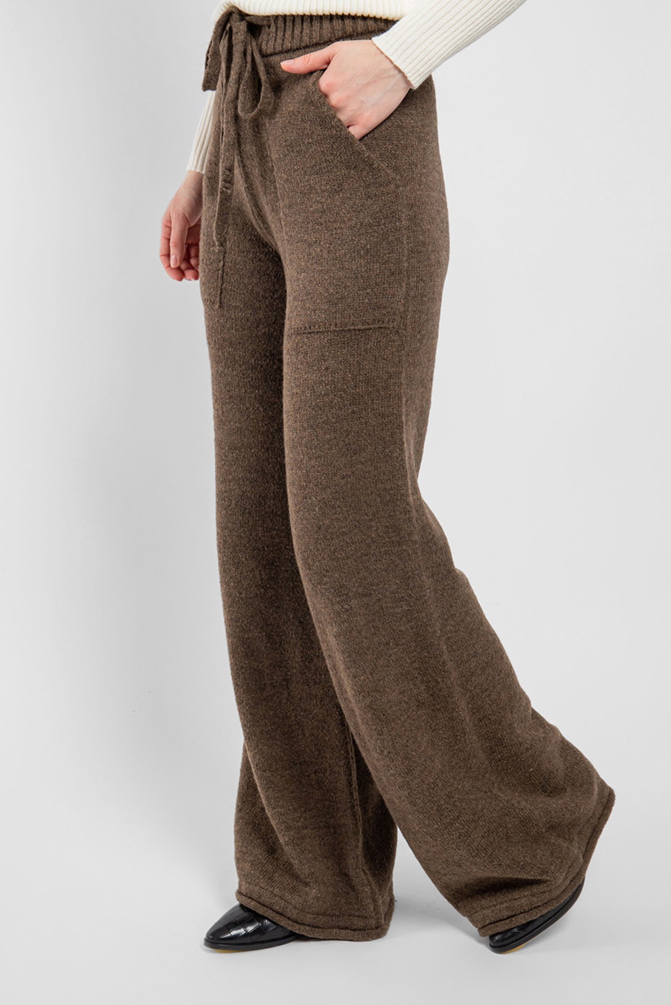 Женские коричневые шерстяные брюки 1