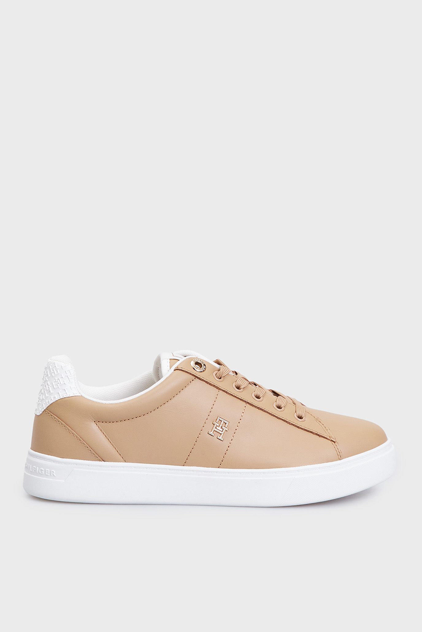 Женские бежевые кожаные сникерсы ELEVATED ESSENT SNEAKER MONOGRAM 1