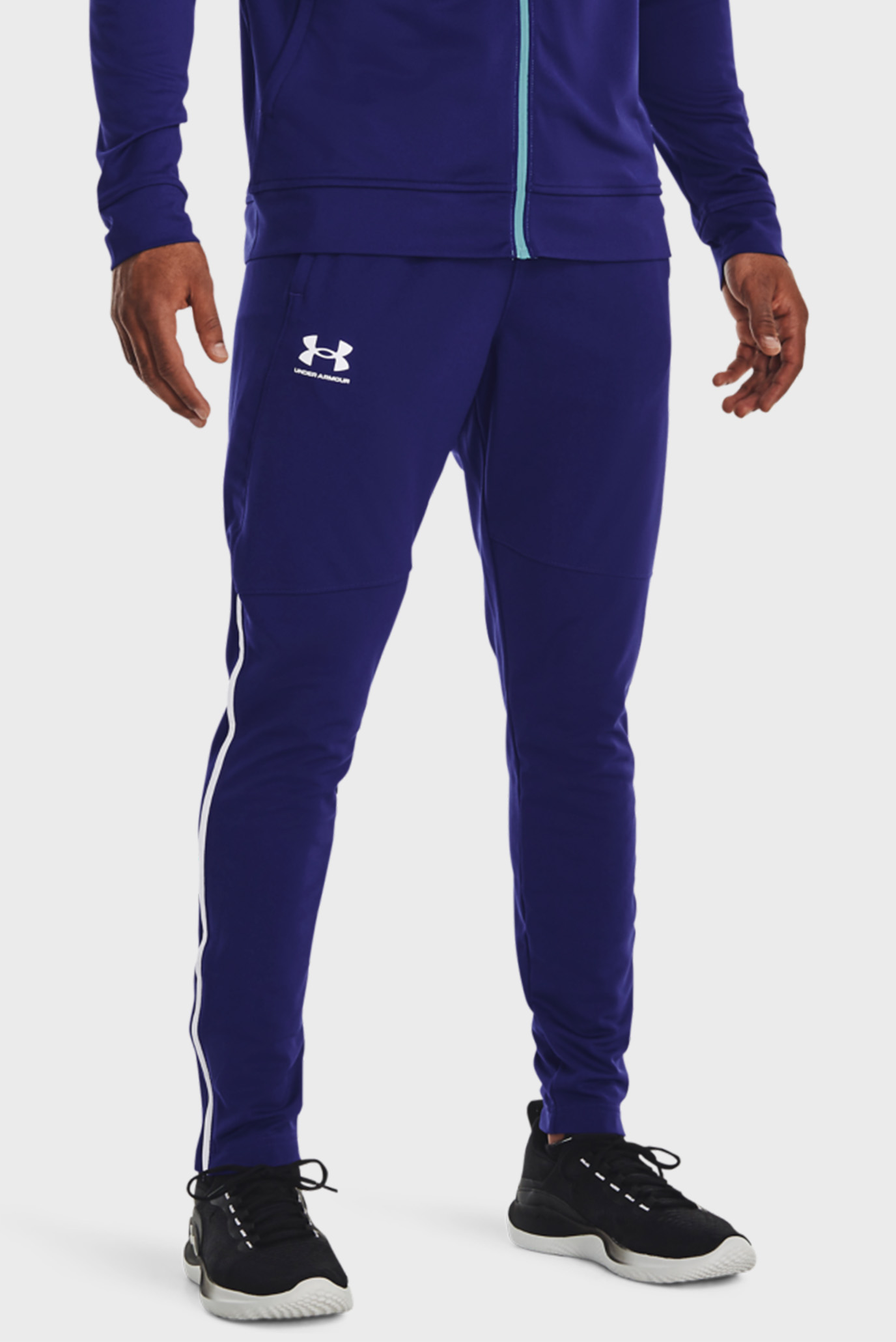 Мужские темно-синие спортивные брюки UA PIQUE TRACK PANT 1