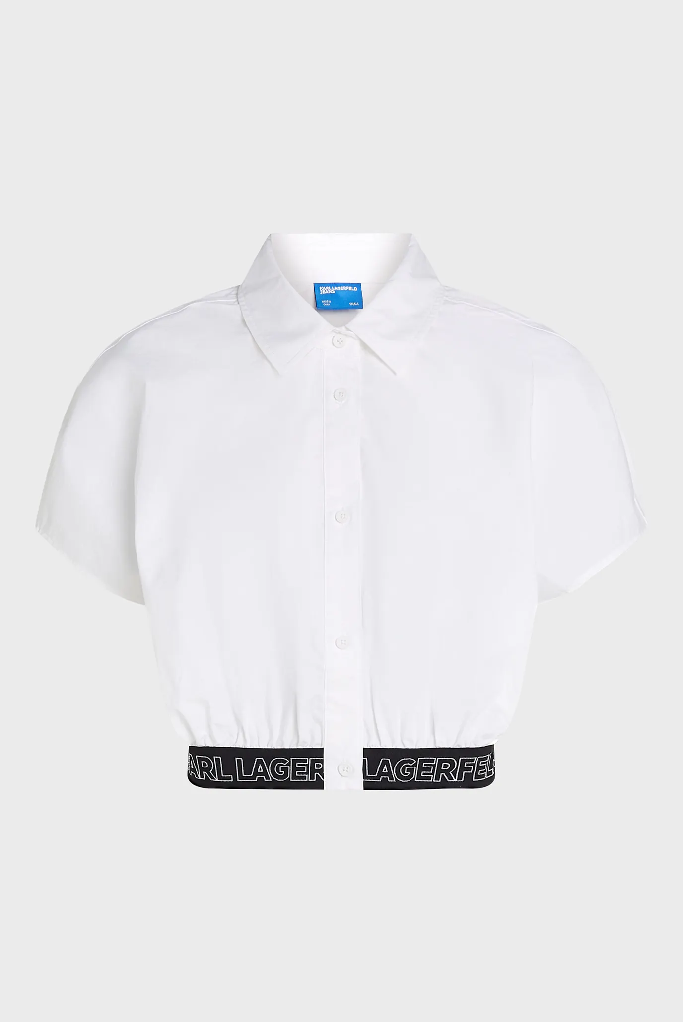 Женская белая рубашка cropped 5