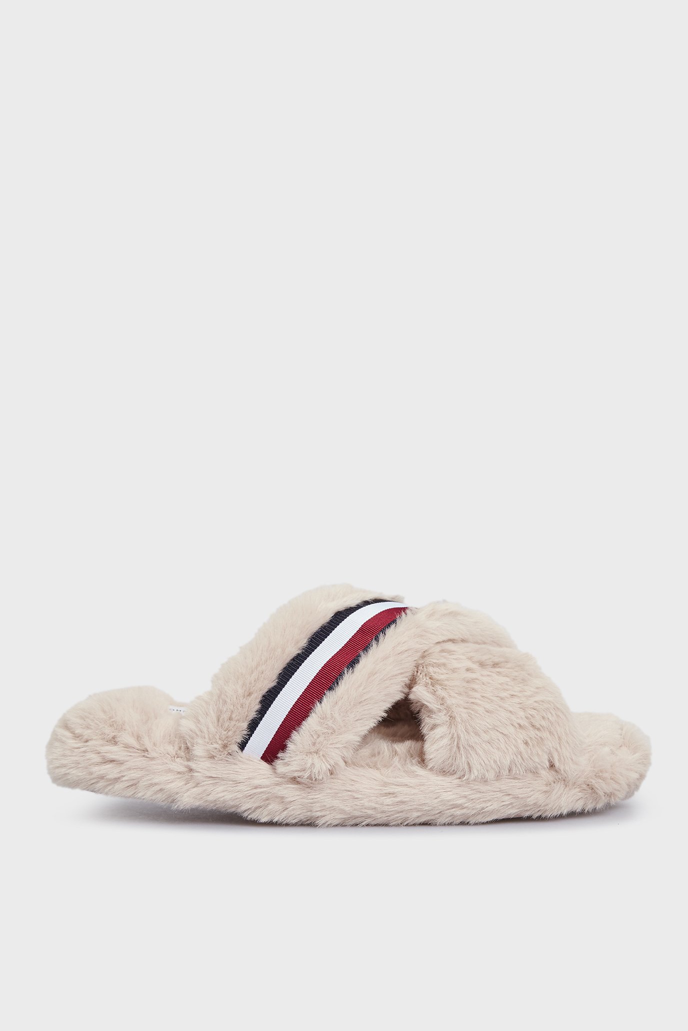 Женские бежевые тапочки FUR CROSS STRAP HOME SLIPPER 1