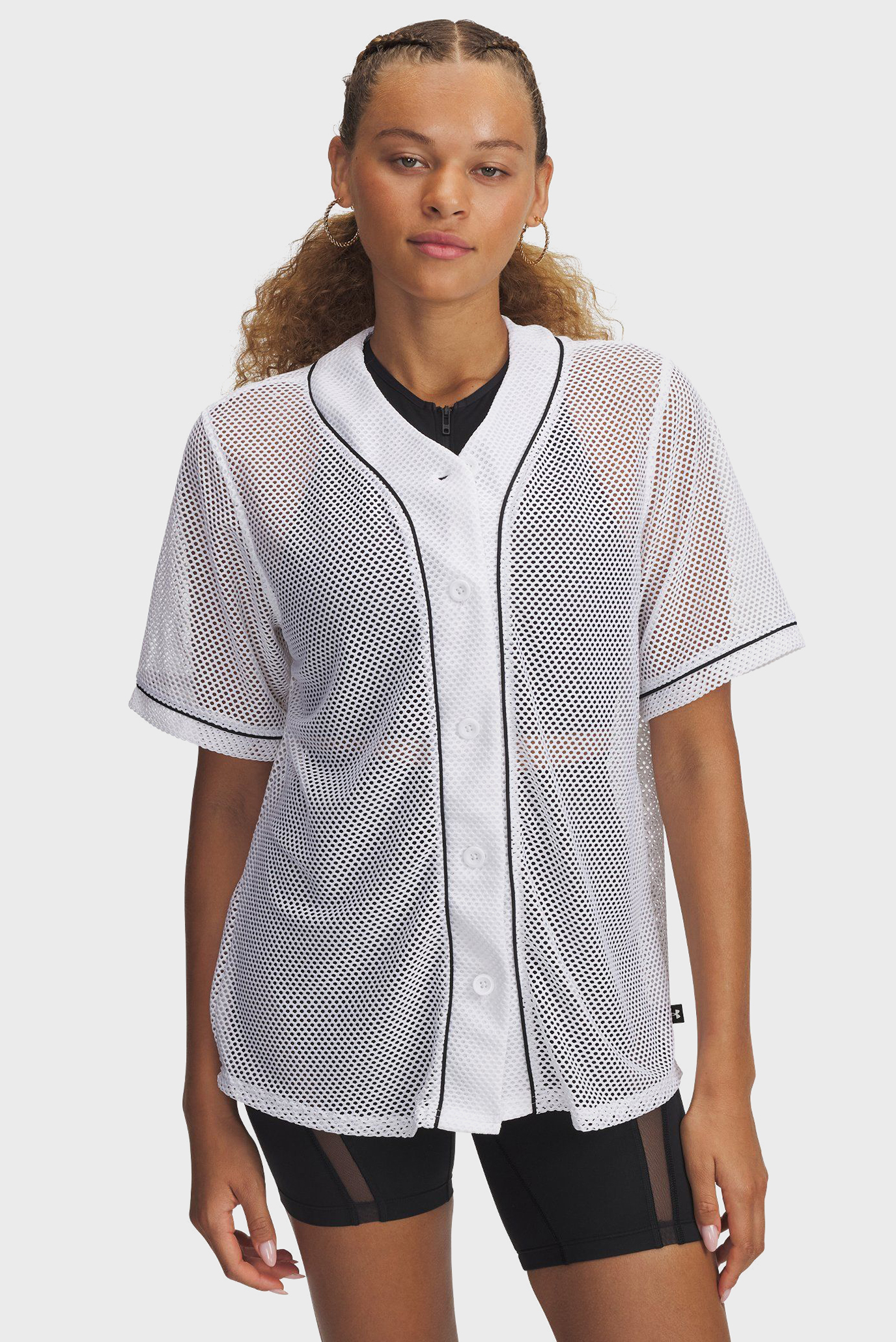 Женский белый кардиган Sportstyle Baseball Jersey Белый XS Under Armour 1389637-100 Женский белый кардиган Sportstyle Baseball Jersey Белый XS Under Armour 1389637-100