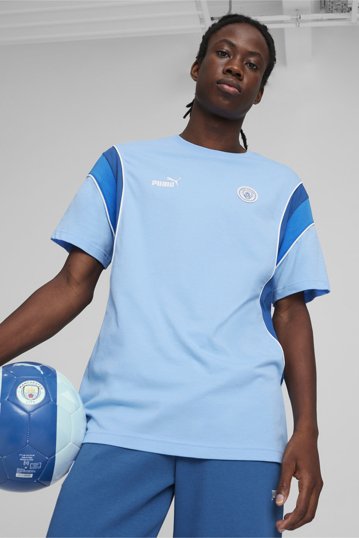 Мужская голубая футболка Manchester City FtblArchive Tee 1