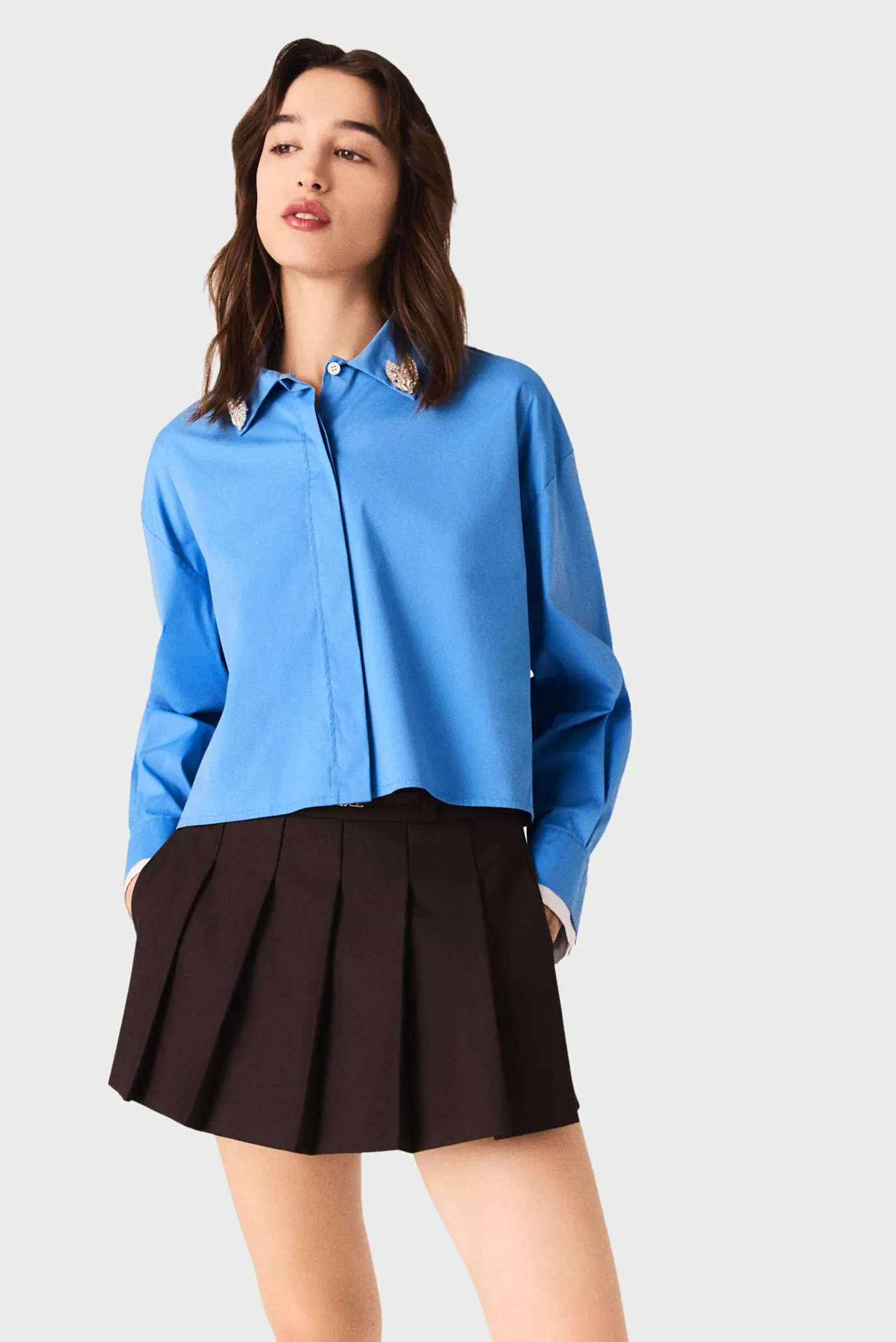 Жіноча блакитна сорочка 1