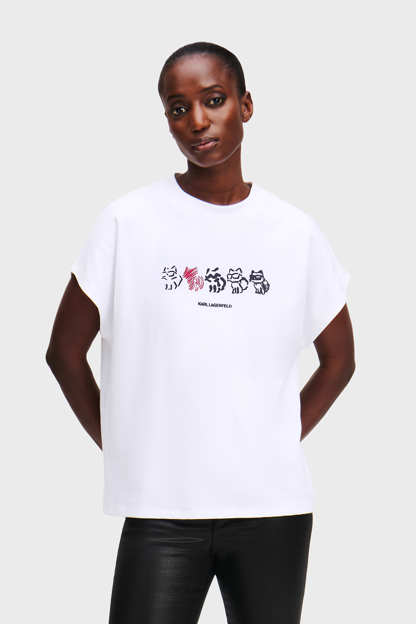 Женская белая футболка IKON SEASONAL LOGO Белый L Karl Lagerfeld A1W17138 Женская белая футболка IKON SEASONAL LOGO Белый L Karl Lagerfeld A1W17138
