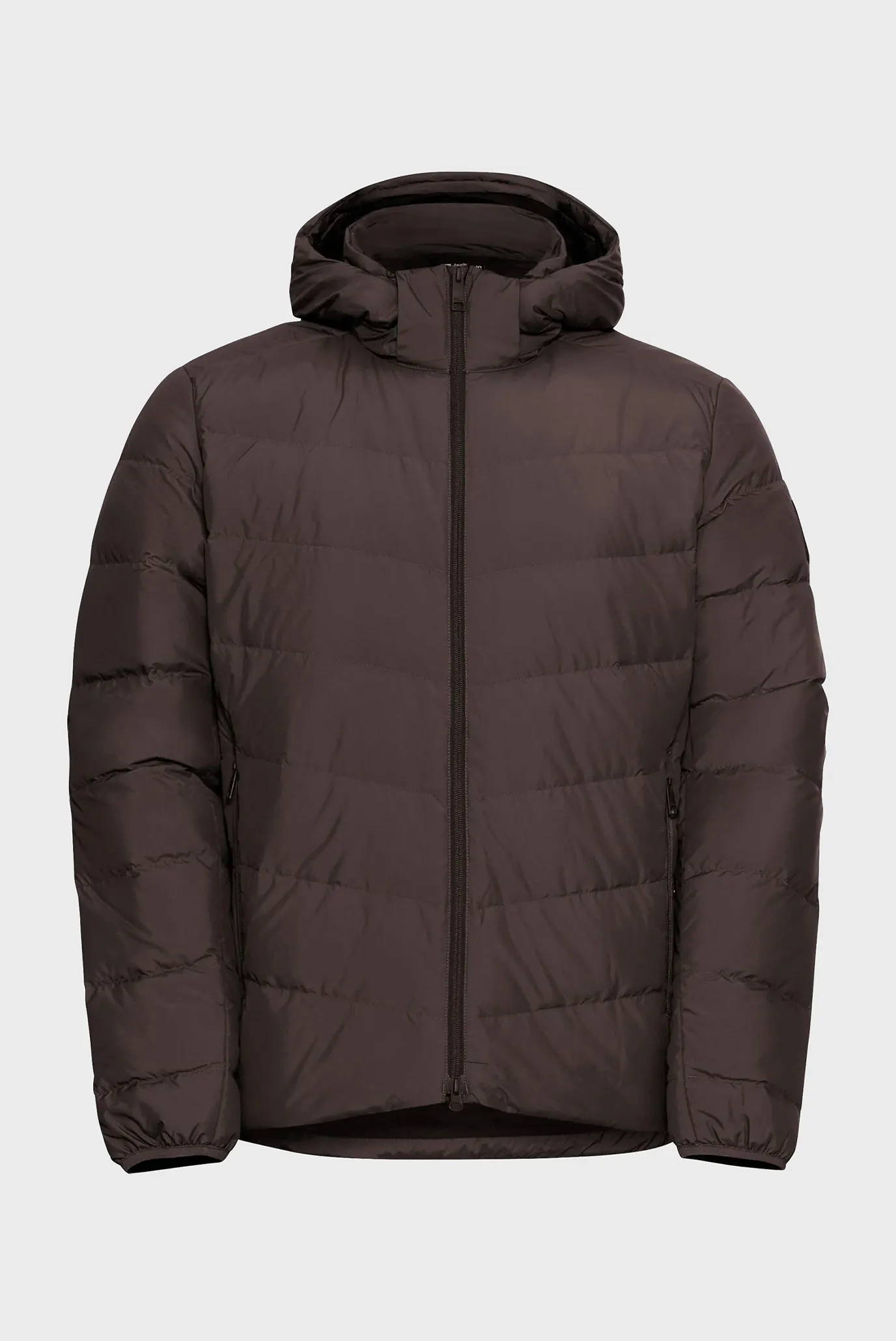 Мужской темно-коричневый пуховик 7