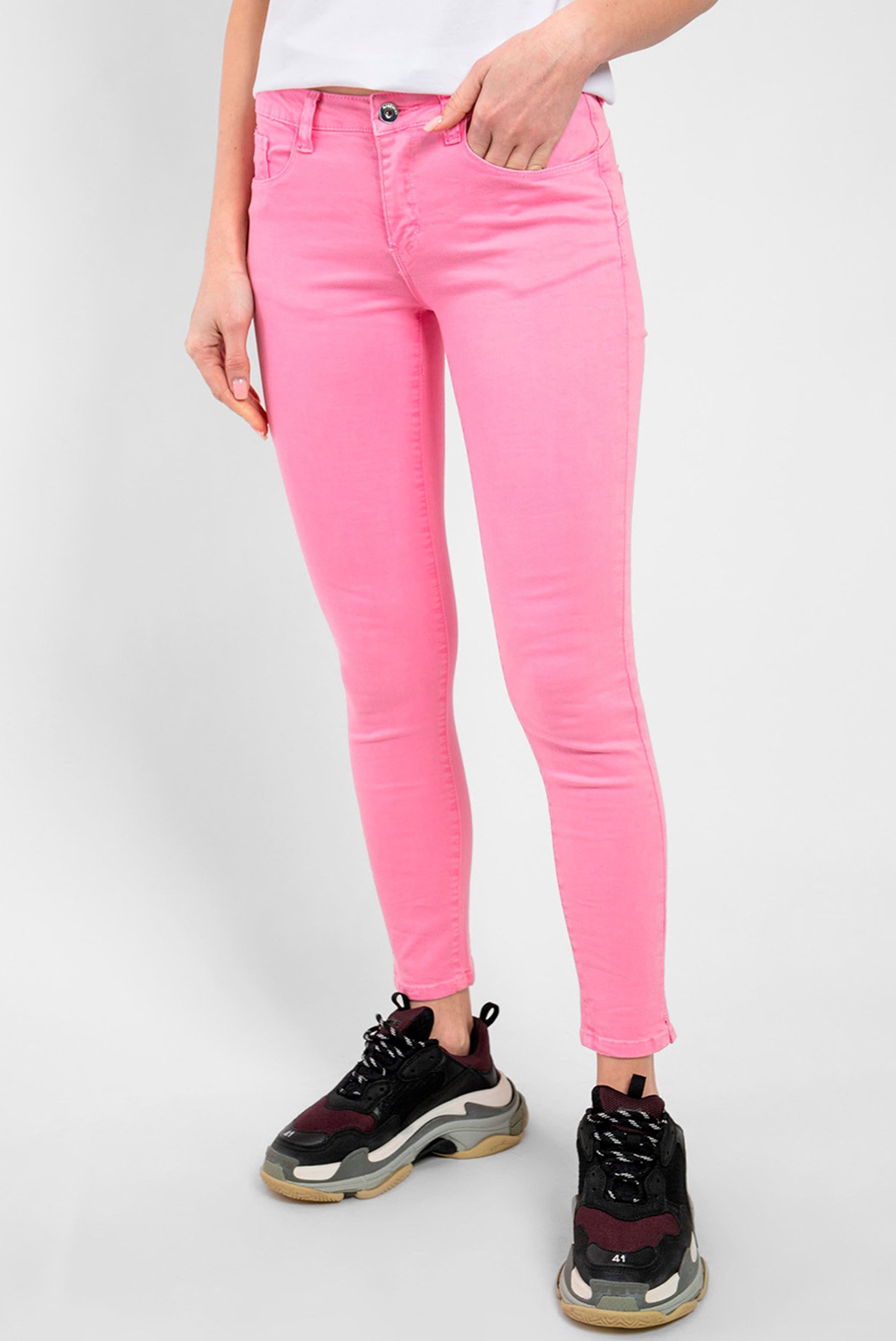 Жіночі рожеві джинси 1