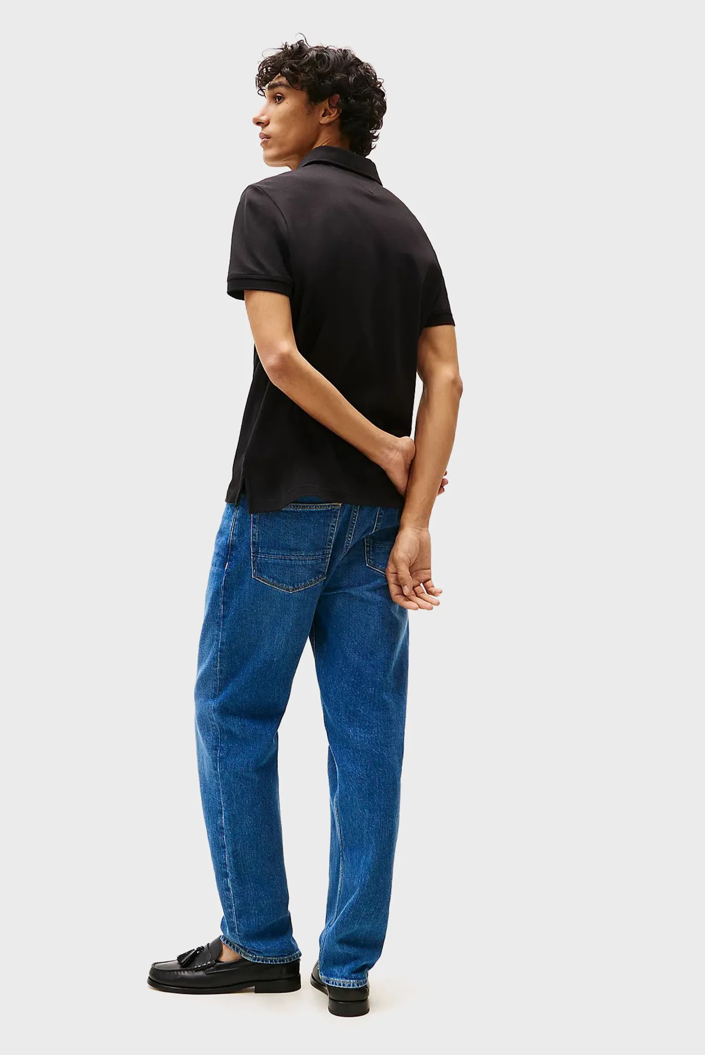 Мужское черное поло HIDDEN PLACKET REG 3