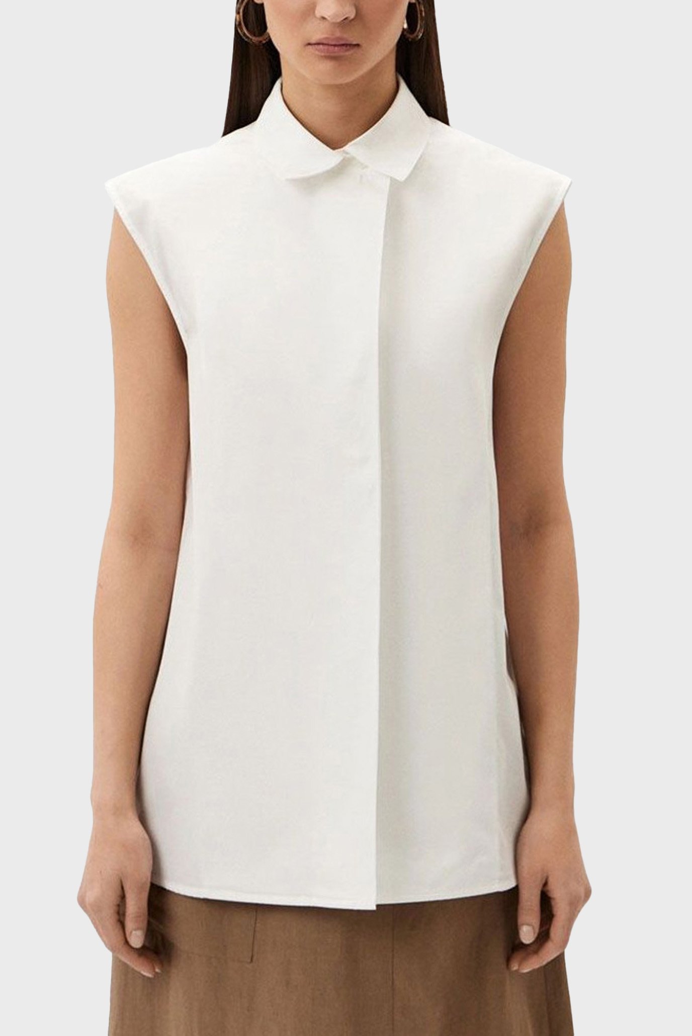 Женская белая рубашка COTTON ARCHIVE SLEEVELESS SHIRT 1