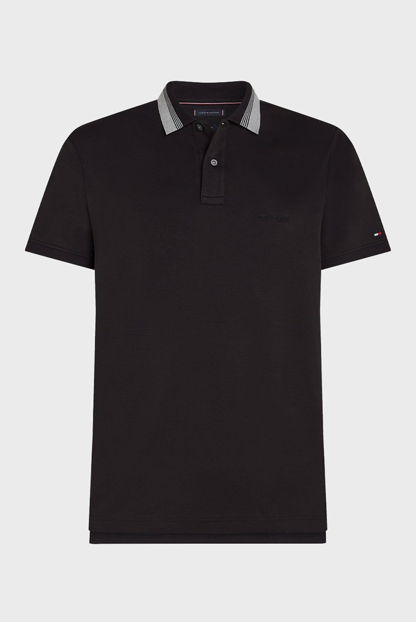 Мужское черное поло INTERLOCK COLLAR Черный M Tommy Hilfiger MW0MW38466 Мужское черное поло INTERLOCK COLLAR Черный M Tommy Hilfiger MW0MW38466