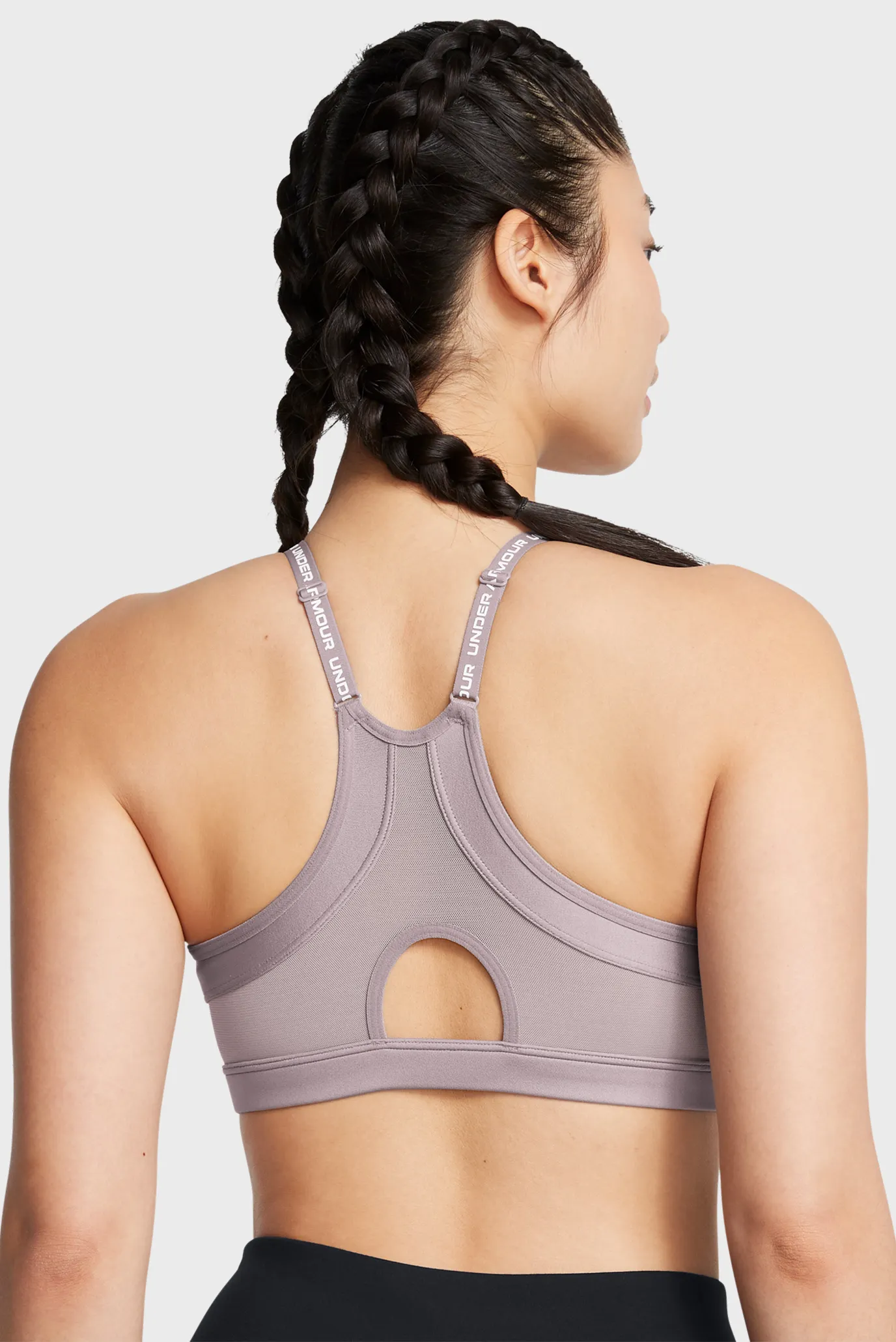 Жіночий сірий топ UA Infinity Low 2.0Strap Bra 2