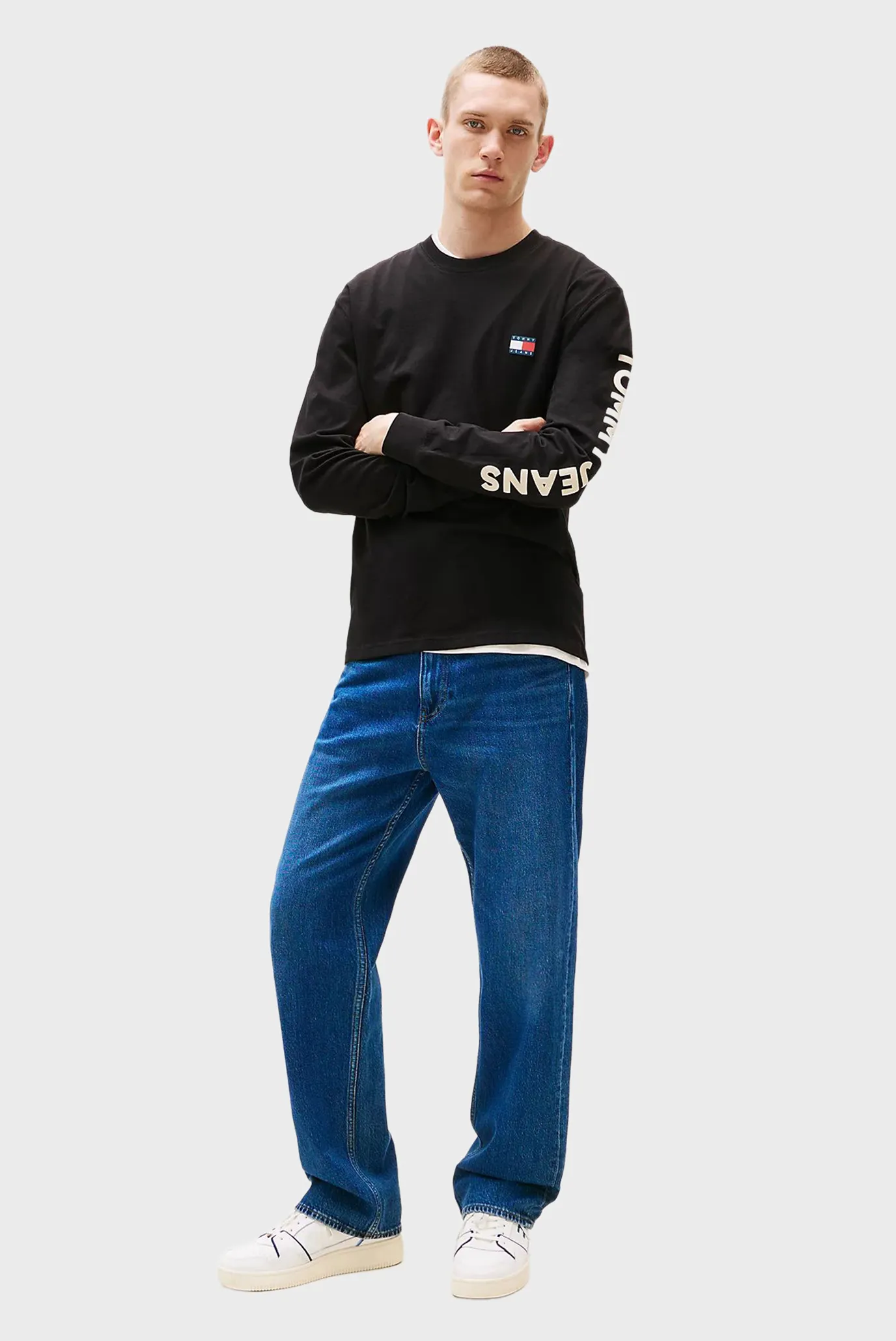 Чоловічий чорний лонгслів REG POP COL 2