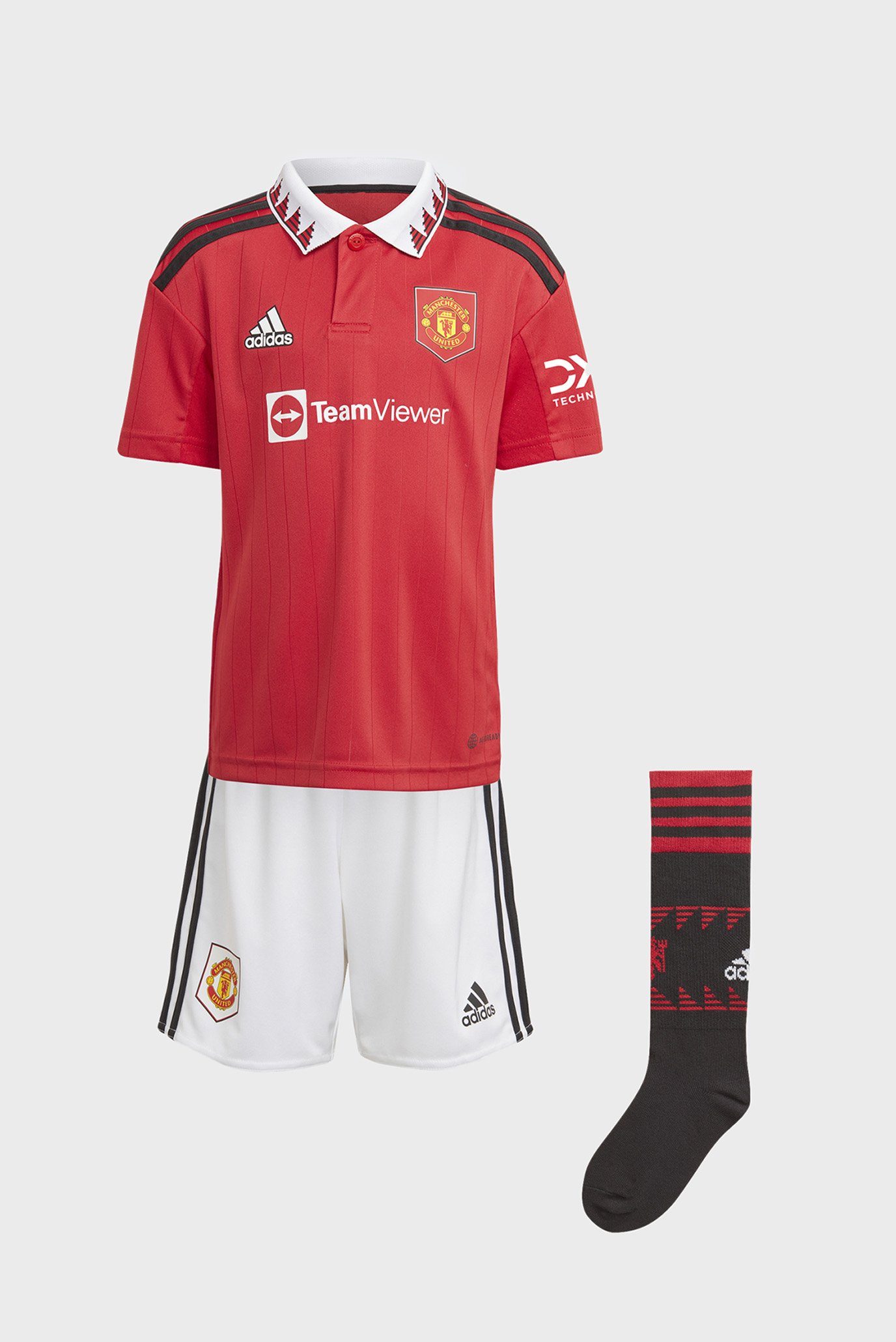 Детский красный комплект одежды (футболка, шорты, носки) Manchester United 22/23 Home Mini Kit 1