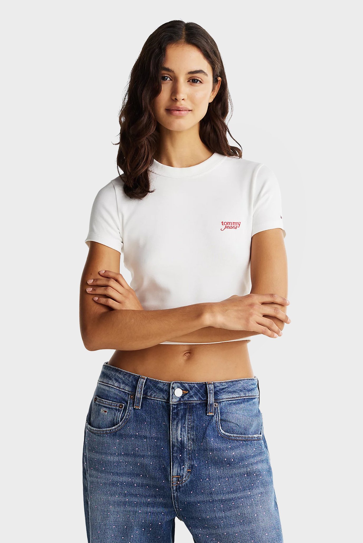 Женская белая футболка TJW SLIM ESSENTIAL LOGO TEE EXT 1