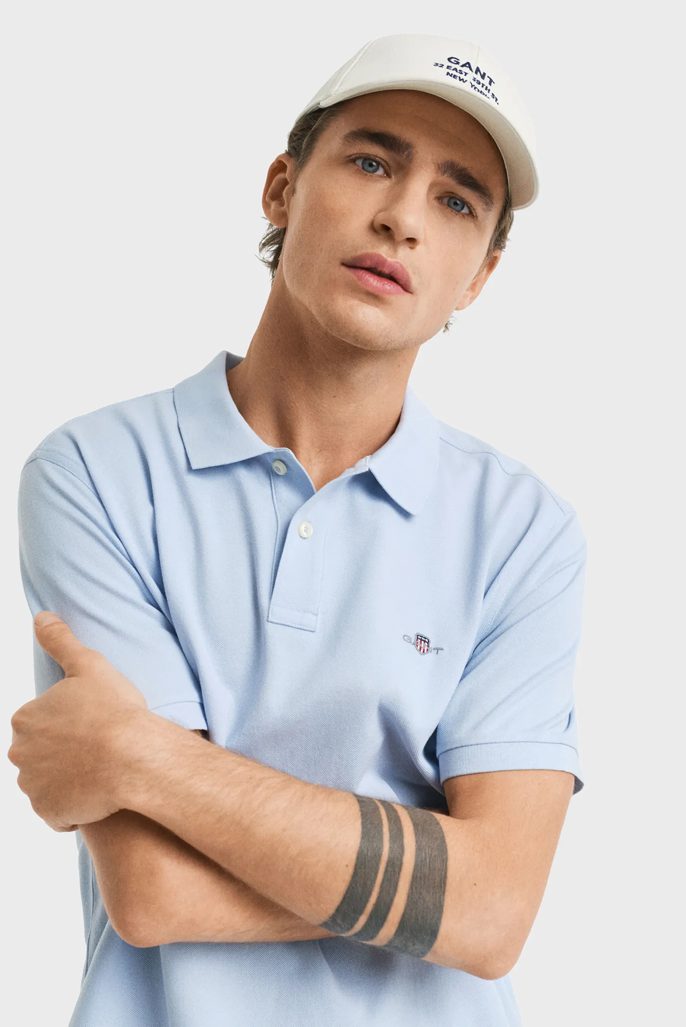 Чоловіче блакитне поло REG SHIELD SS PIQUE 4