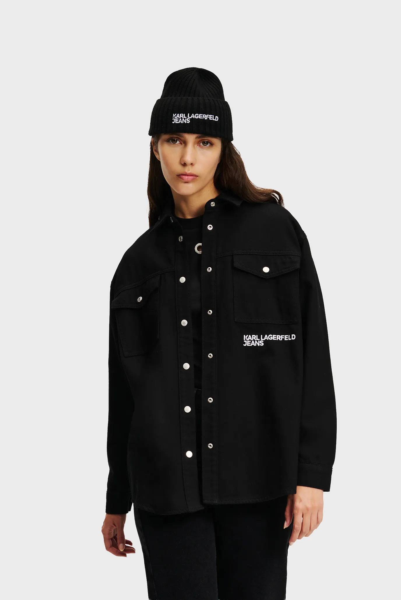 Женская черная рубашка klj overshirt 1