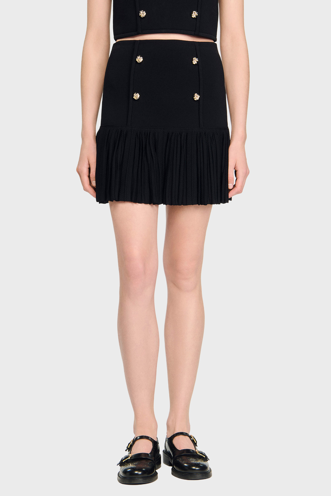 Женская черная юбка Черный 40 Sandro SFPJU01504_Black Женская черная юбка Черный 40 Sandro SFPJU01504_Black
