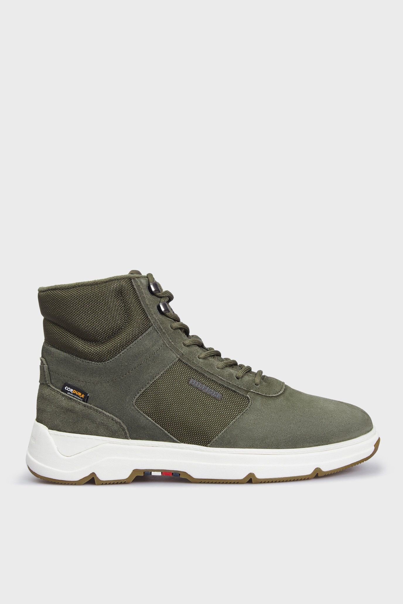 Мужские оливковые замшевые кроссовки CORE W MIX CORDURA HYBRID BOOT Оливковый 42 Tommy Hilfiger FM0FM04807 Мужские оливковые замшевые кроссовки CORE W MIX CORDURA HYBRID BOOT Оливковый 42 Tommy Hilfiger FM0FM04807