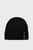 Женская черная шапка LABEL DEFINED RIB BEANIE