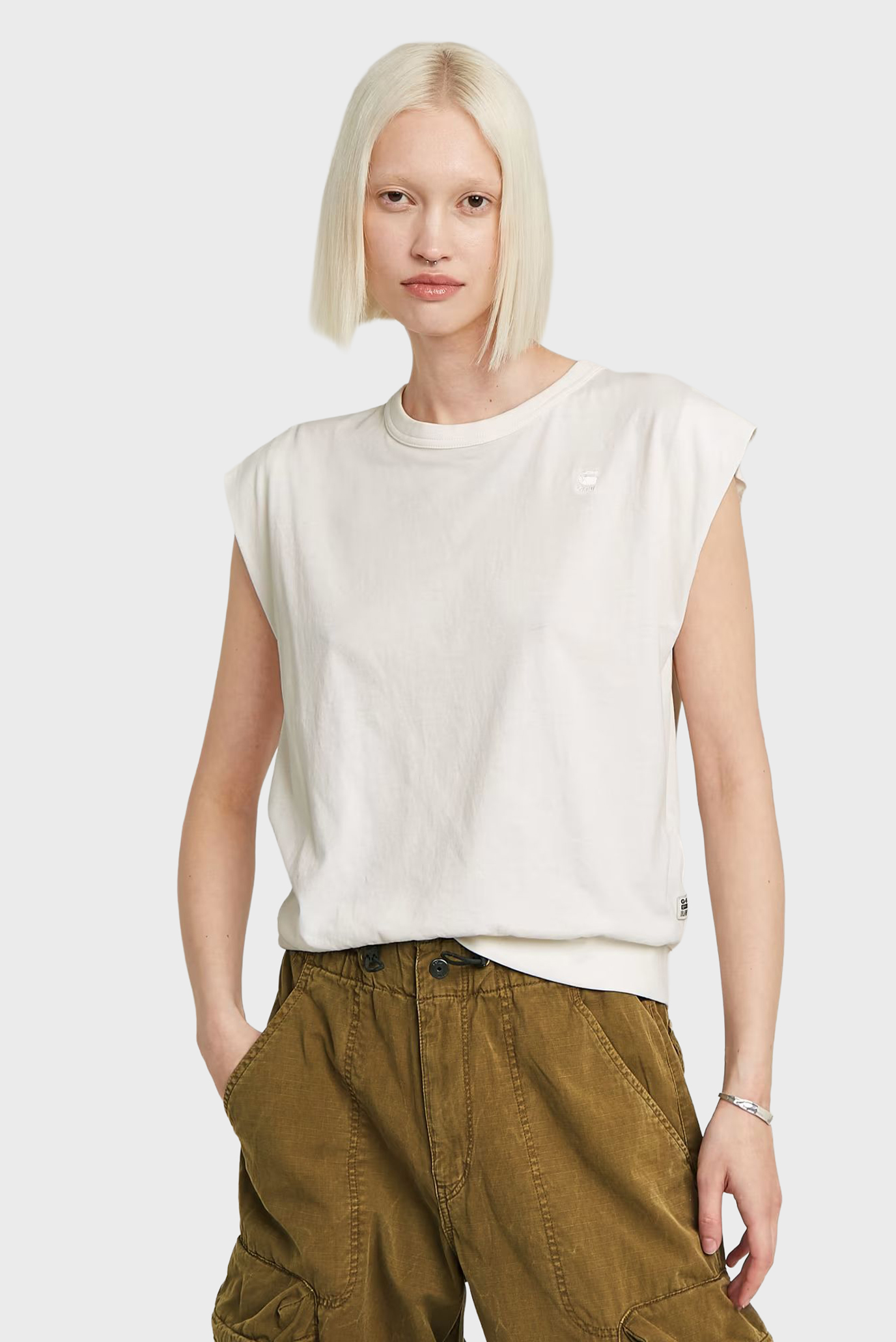 Женский белый топ Open back Белый M G-Star RAW D26147,D626 Женский белый топ Open back Белый M G-Star RAW D26147,D626