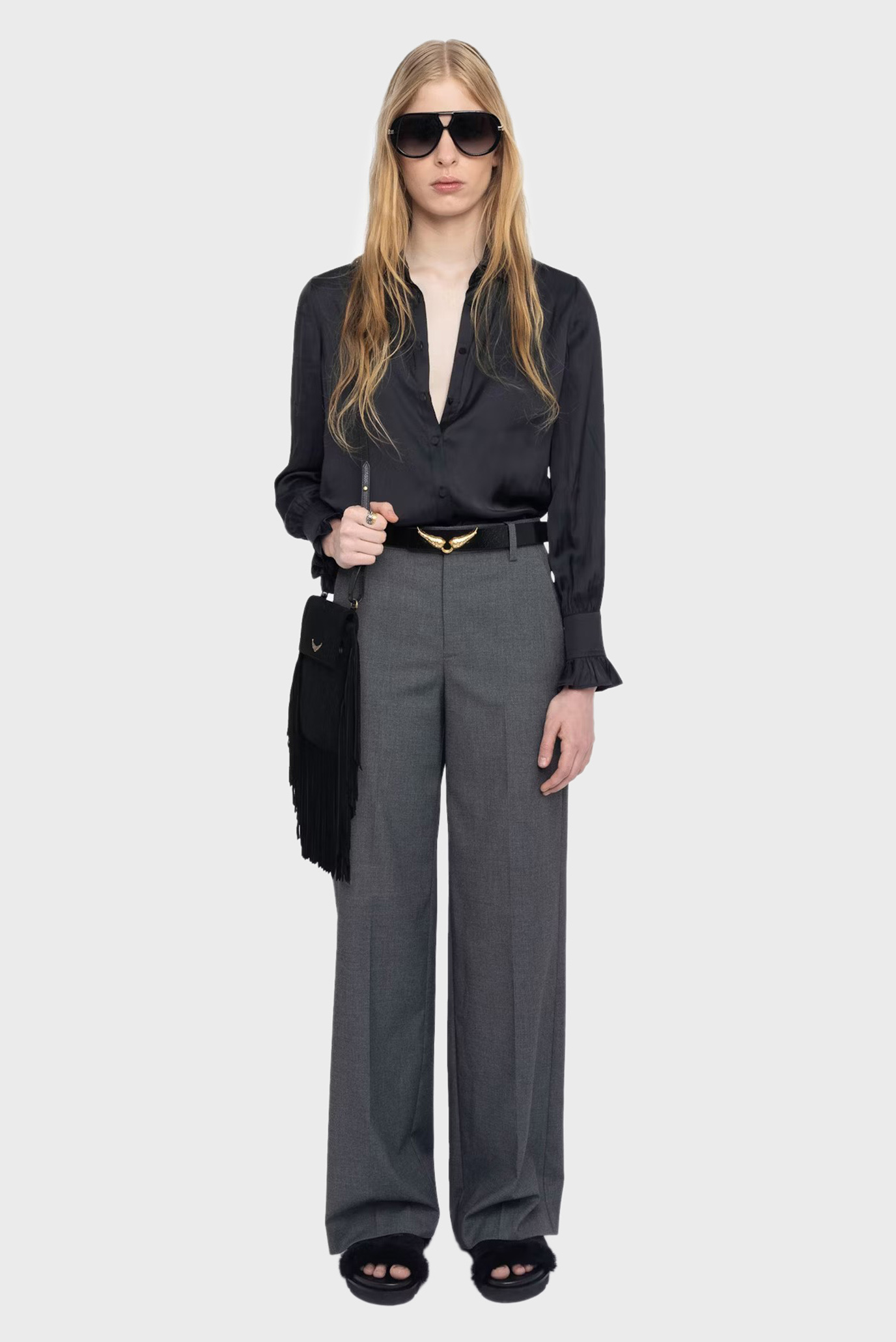 Женские серые брюки Panol Серый 40 ZADIG&VOLTAIRE WWPA01875_GRIS CHINE Женские серые брюки Panol Серый 40 ZADIG&VOLTAIRE WWPA01875_GRIS CHINE