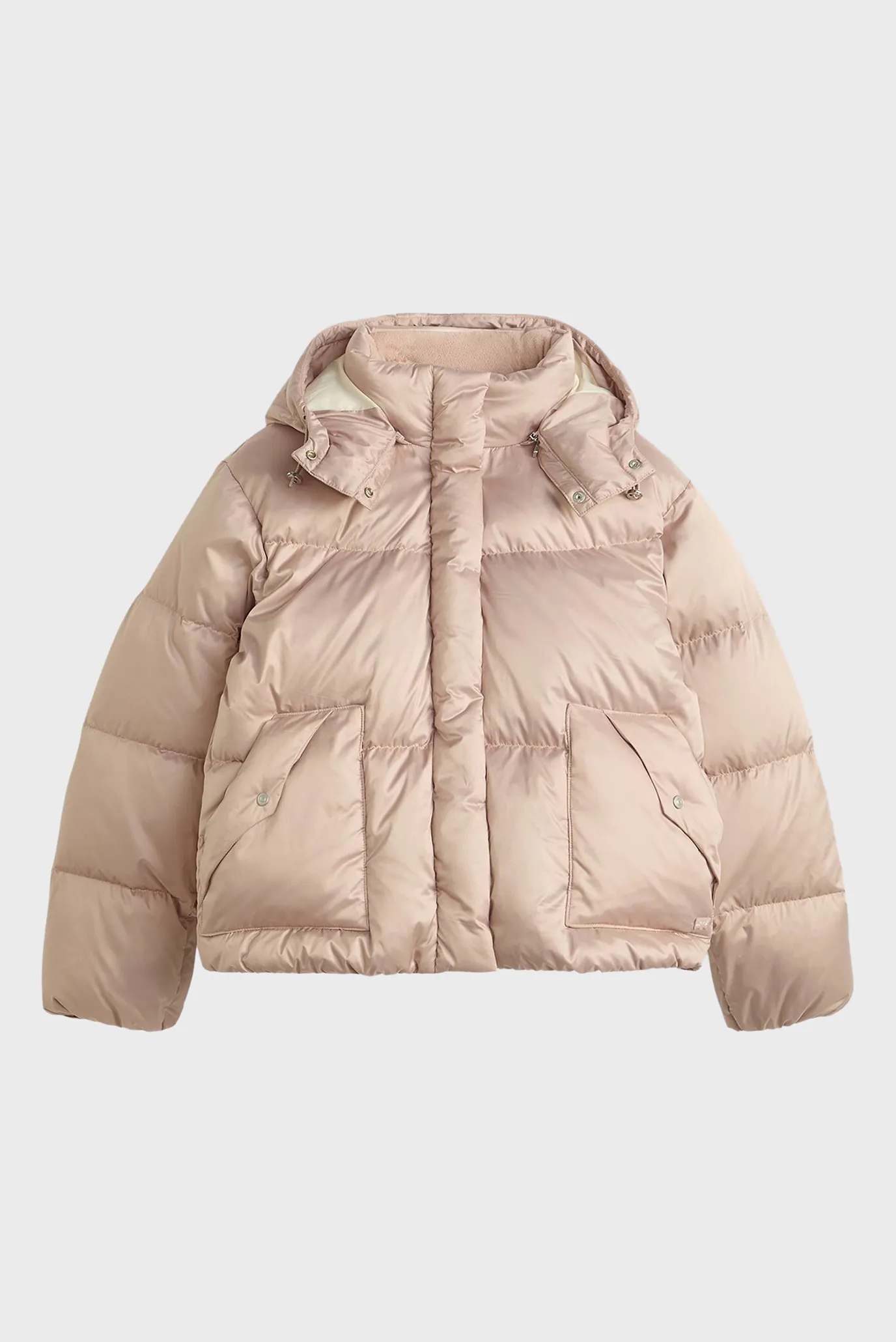 Жіночий пудровий пуховик 6