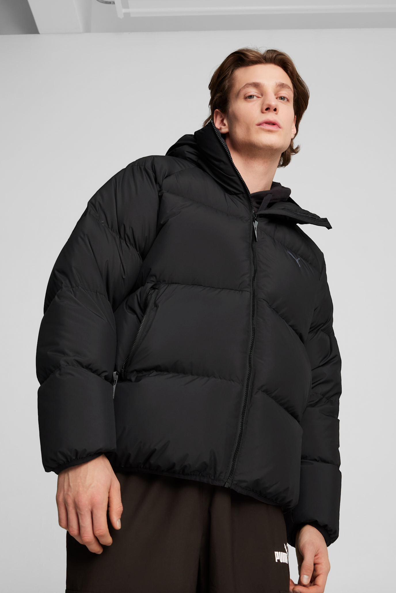 Мужской черный пуховик Down Puffer Jacket Men 1