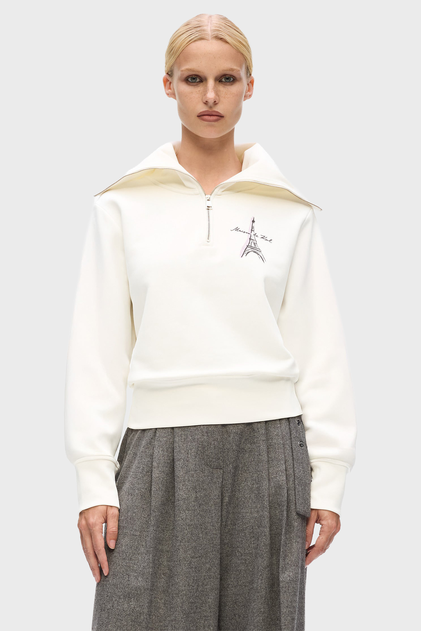 Женская белая кофта eiffel Белый XS Karl Lagerfeld A4W20067 Женская белая кофта eiffel Белый XS Karl Lagerfeld A4W20067