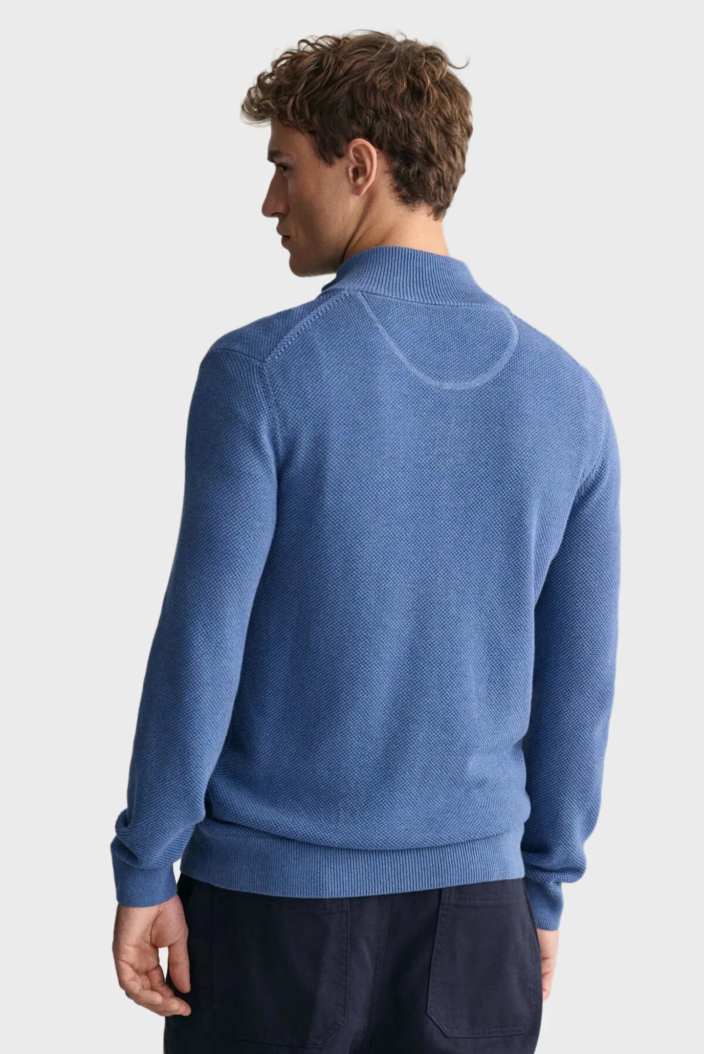 Мужской синий кардиган COTTON PIQUE ZIP 3