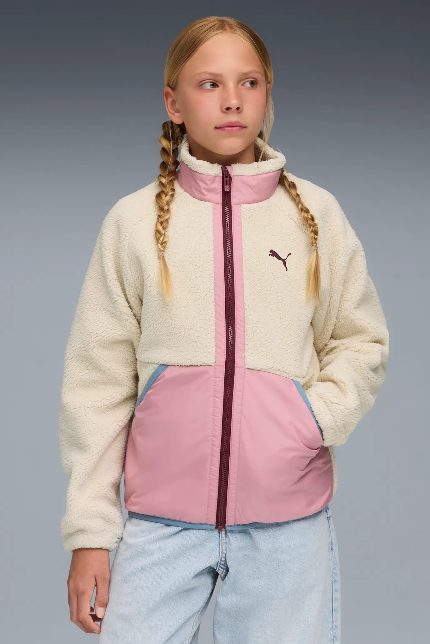 Детская белая куртка Hybrid Sherpa Jacket Youth 3