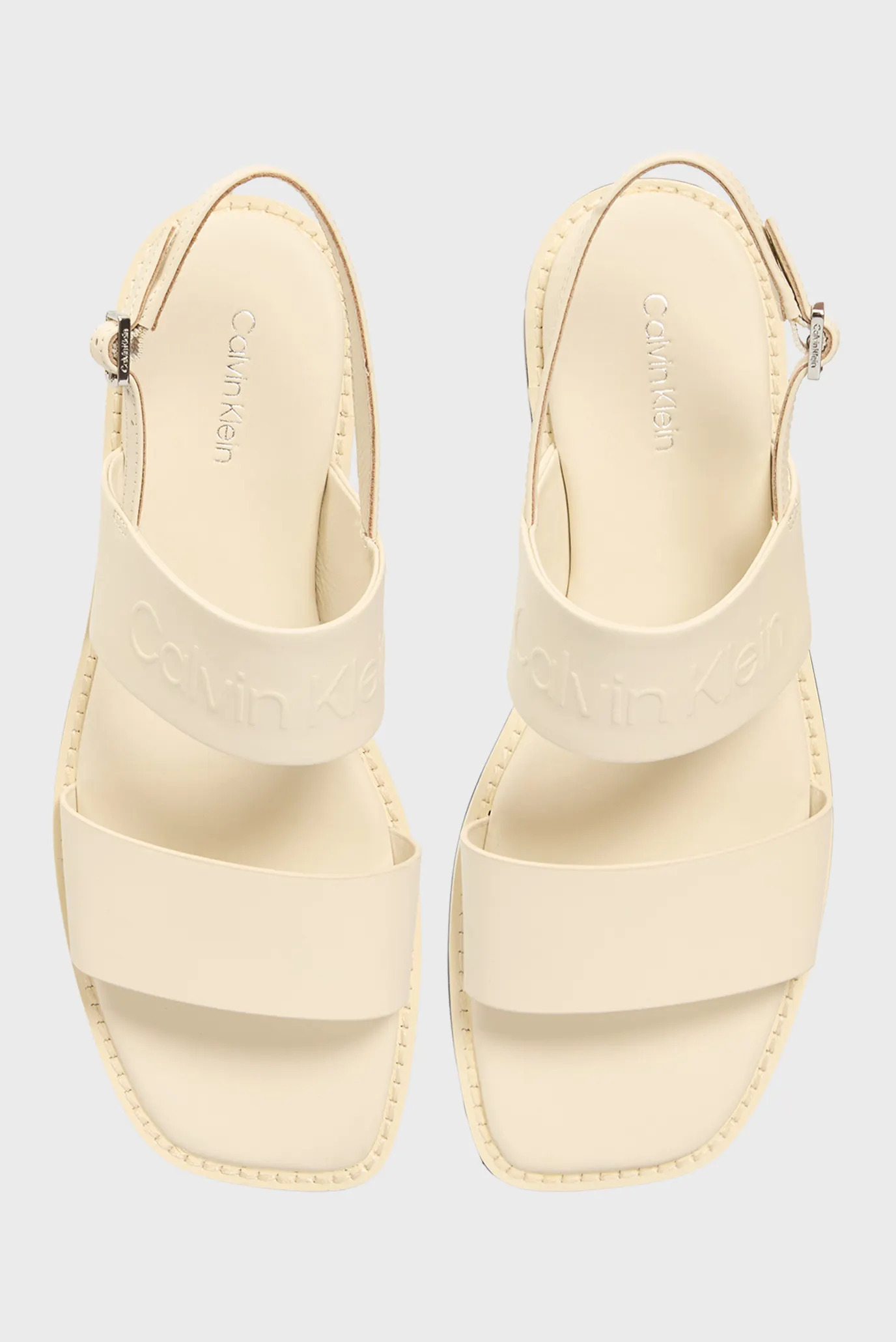 Жіночі білі шкіряні сандалі FLAT SANDAL - HE 4