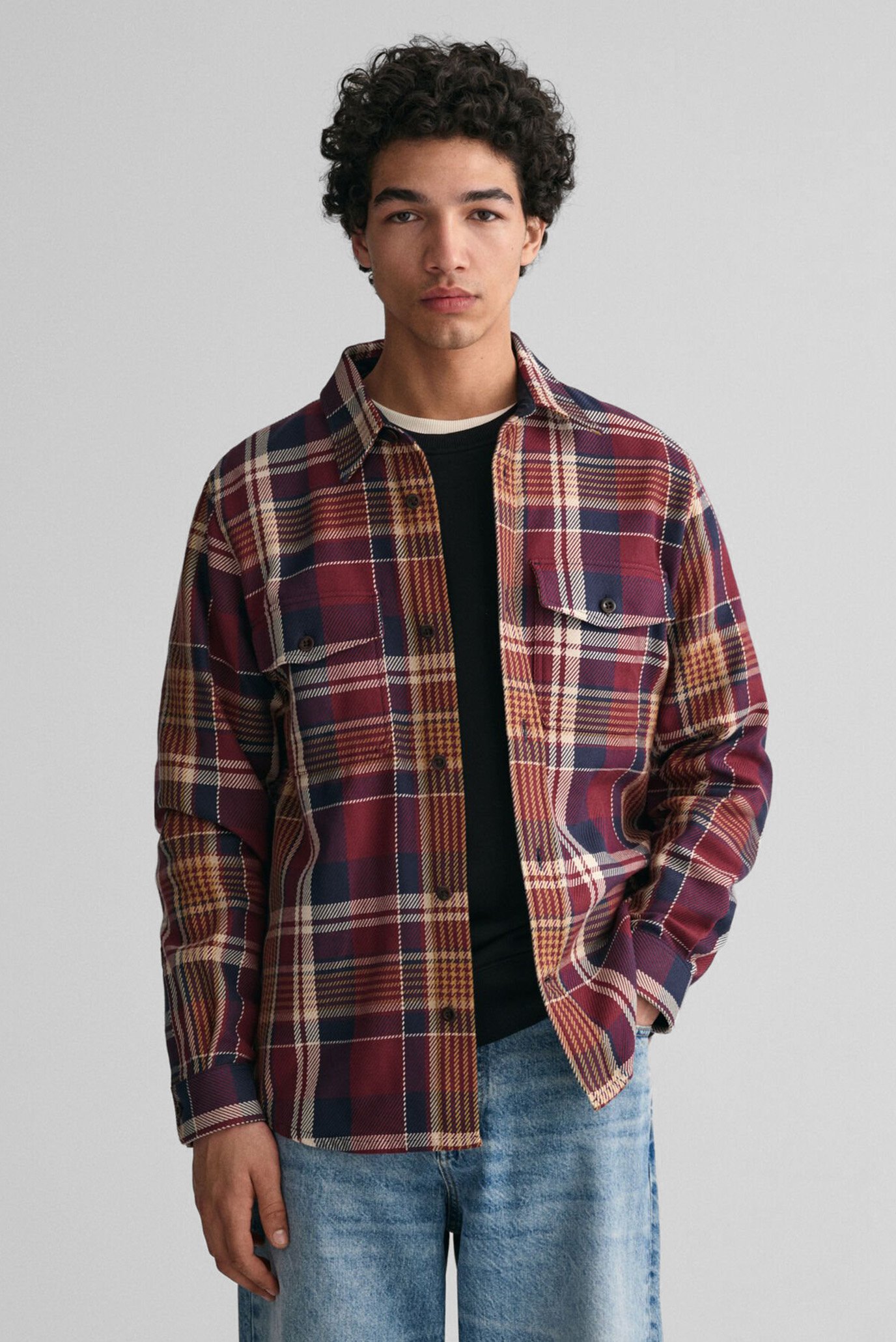 Мужская рубашка в клетку HEAVY TWILL CHECK OVERSHIRT 1