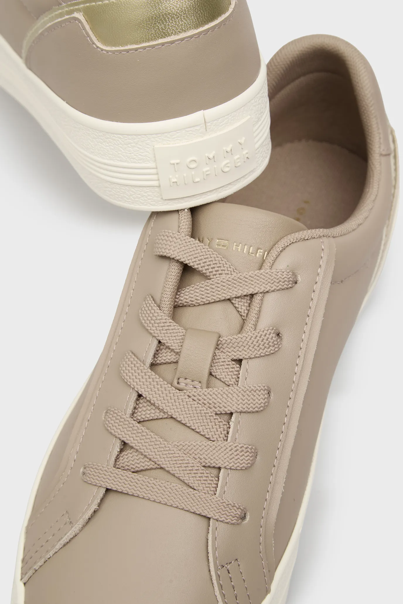 Жіночі бежеві шкіряні снікерси VULC FOXING 2