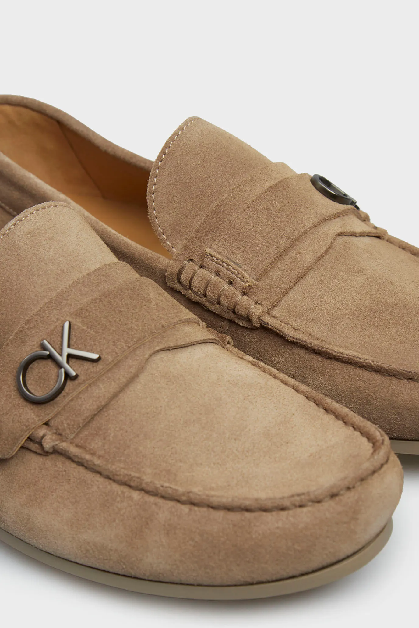 Чоловічі коричневі замшеві мокасини DRIVING SHOE BOLD LOGO 2