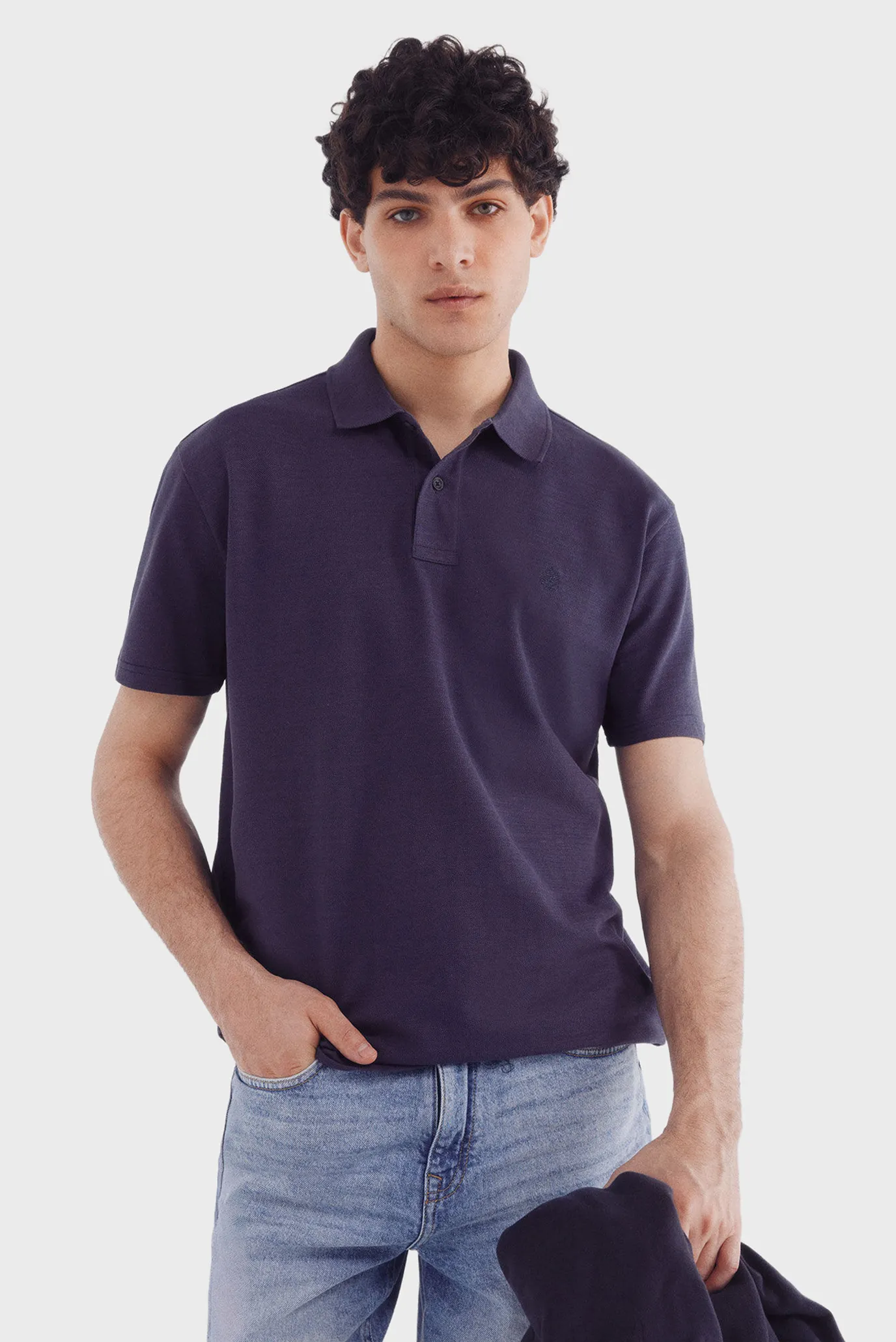 Чоловіче темно-синє поло 1